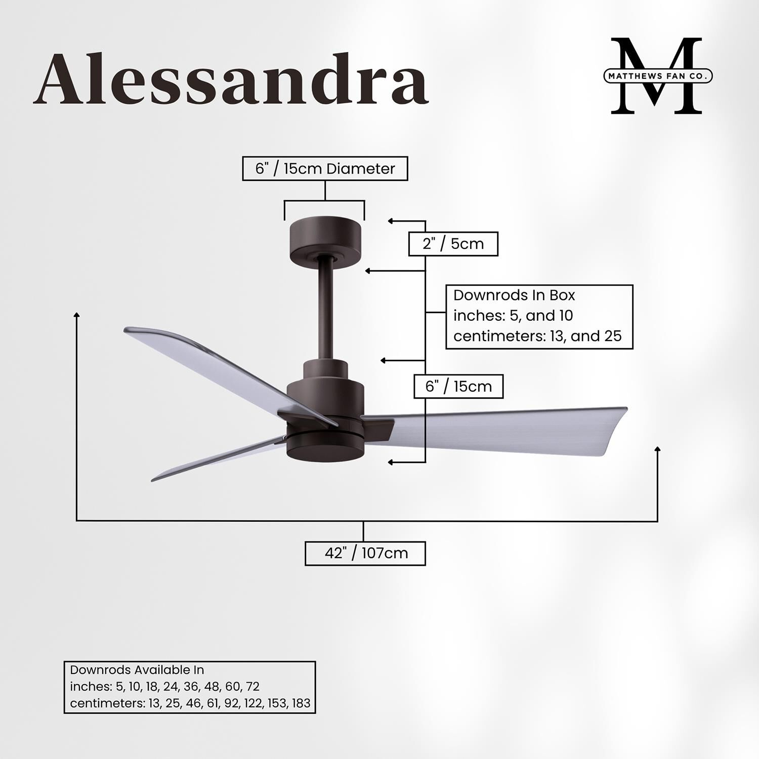 Alessandra 42 Inch Ceiling Fan by Matthews Fan Company