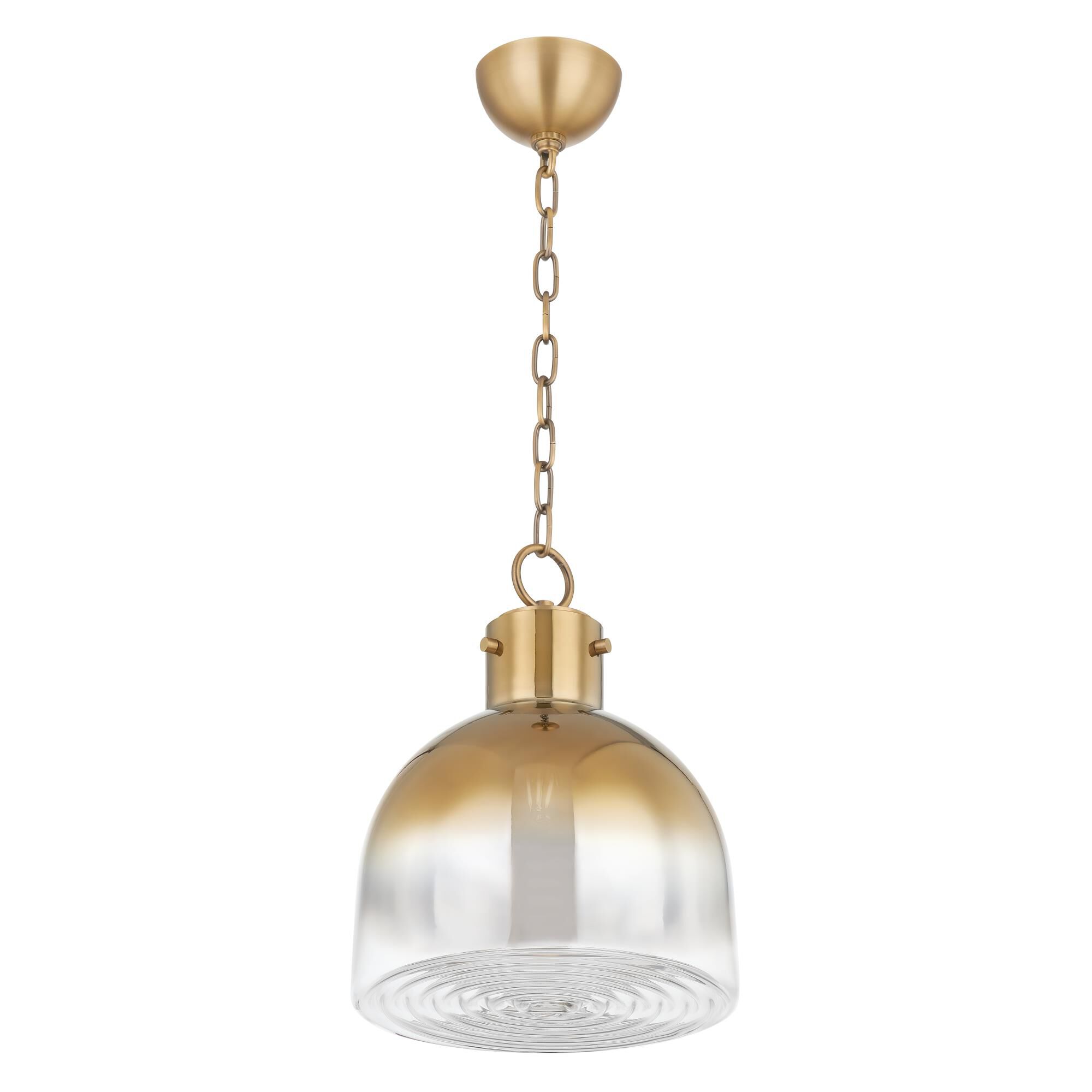 Shown in Patina Brass finish and Plated Brass glass