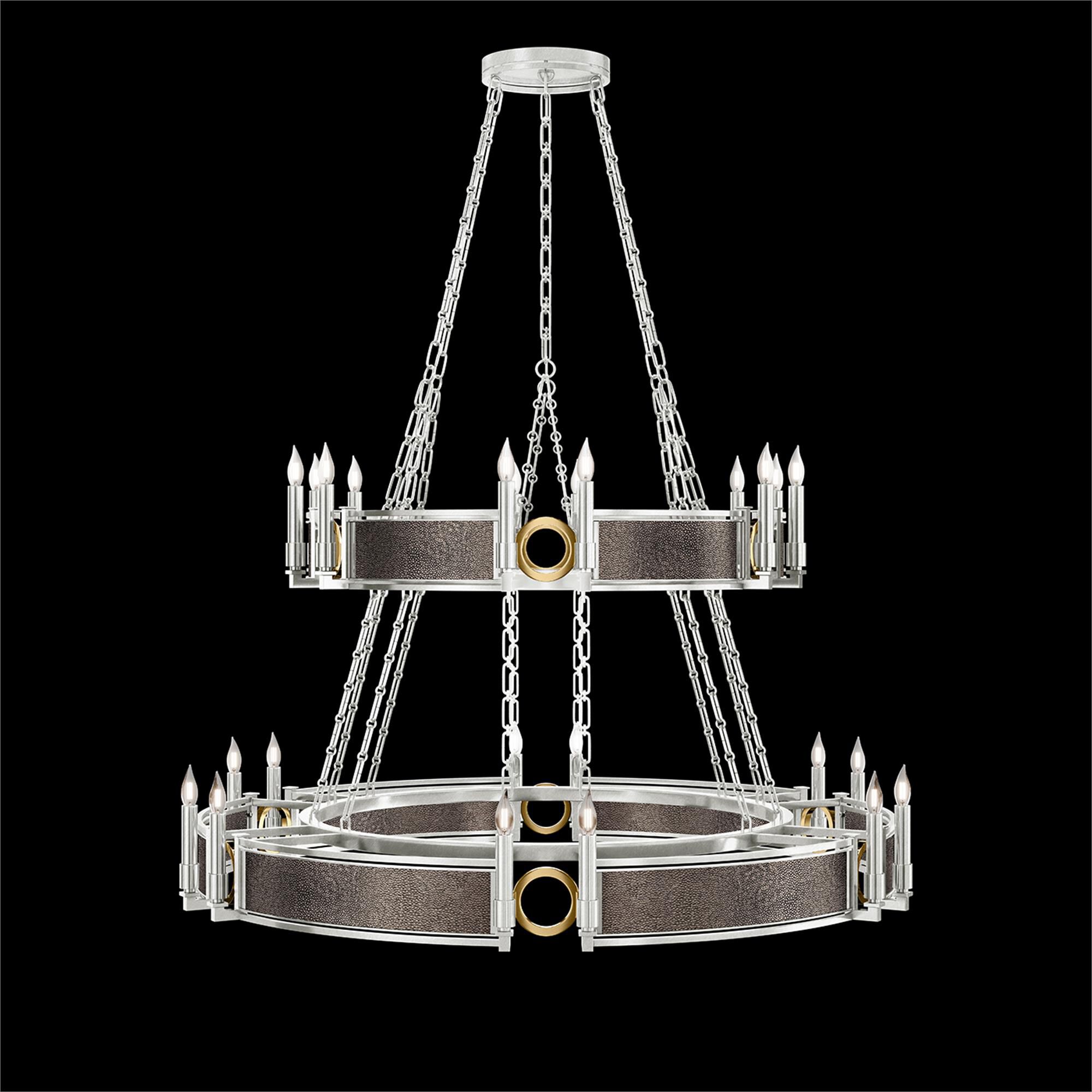 Shown in Silver Leaf and Brass  finish and Pebble accent