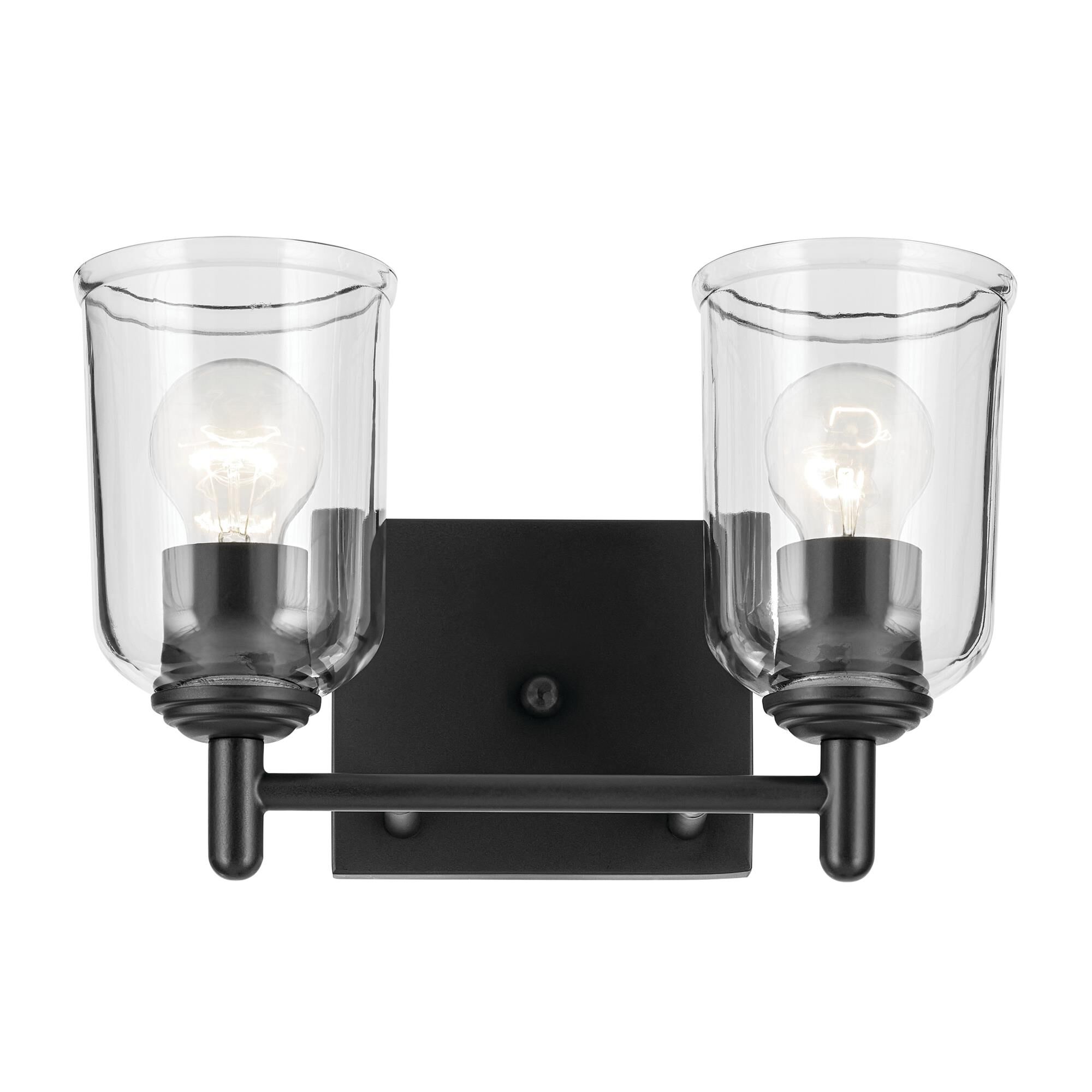 Shown in Black finish and Clear glass