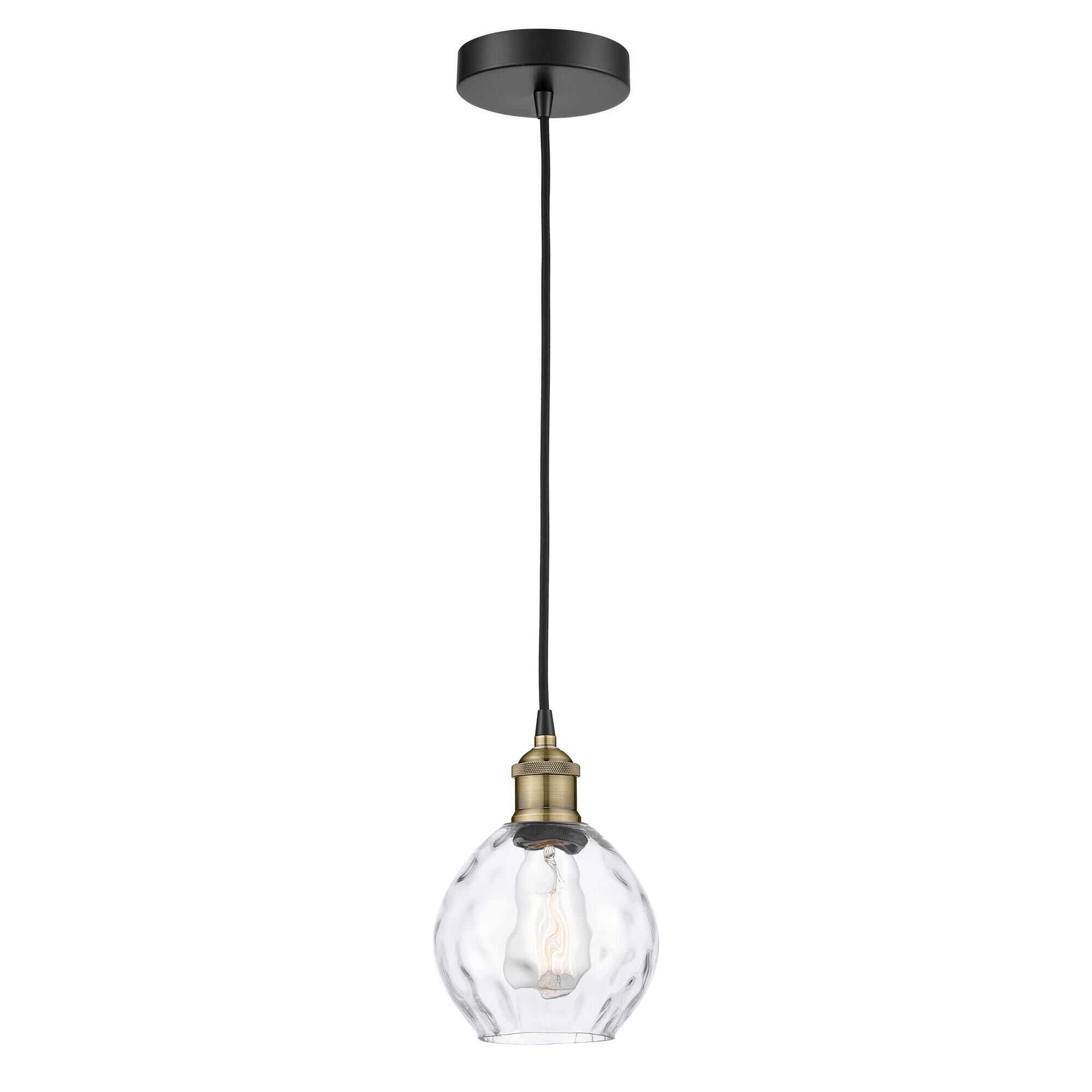 Shown in Black Antique Brass finish and Clear glass