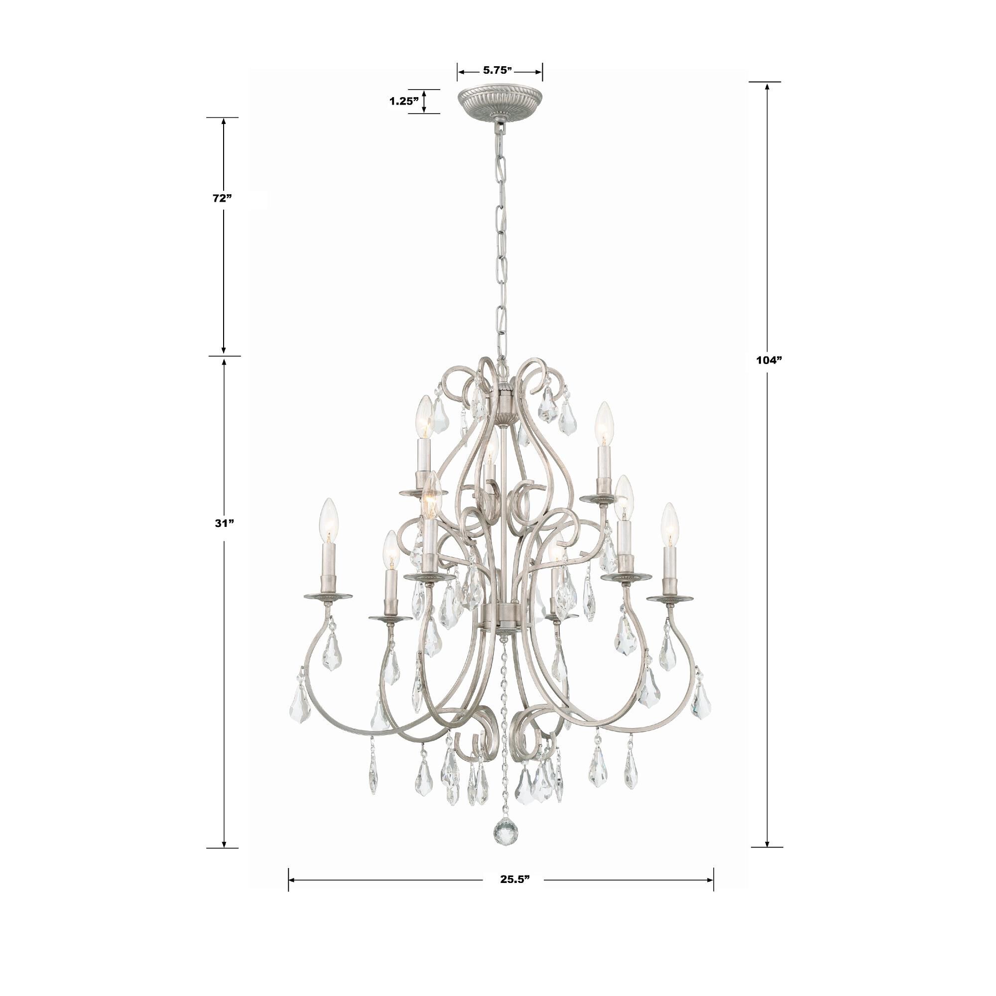 Ashton 25 Inch 9 Light Chandelier by Crystorama
