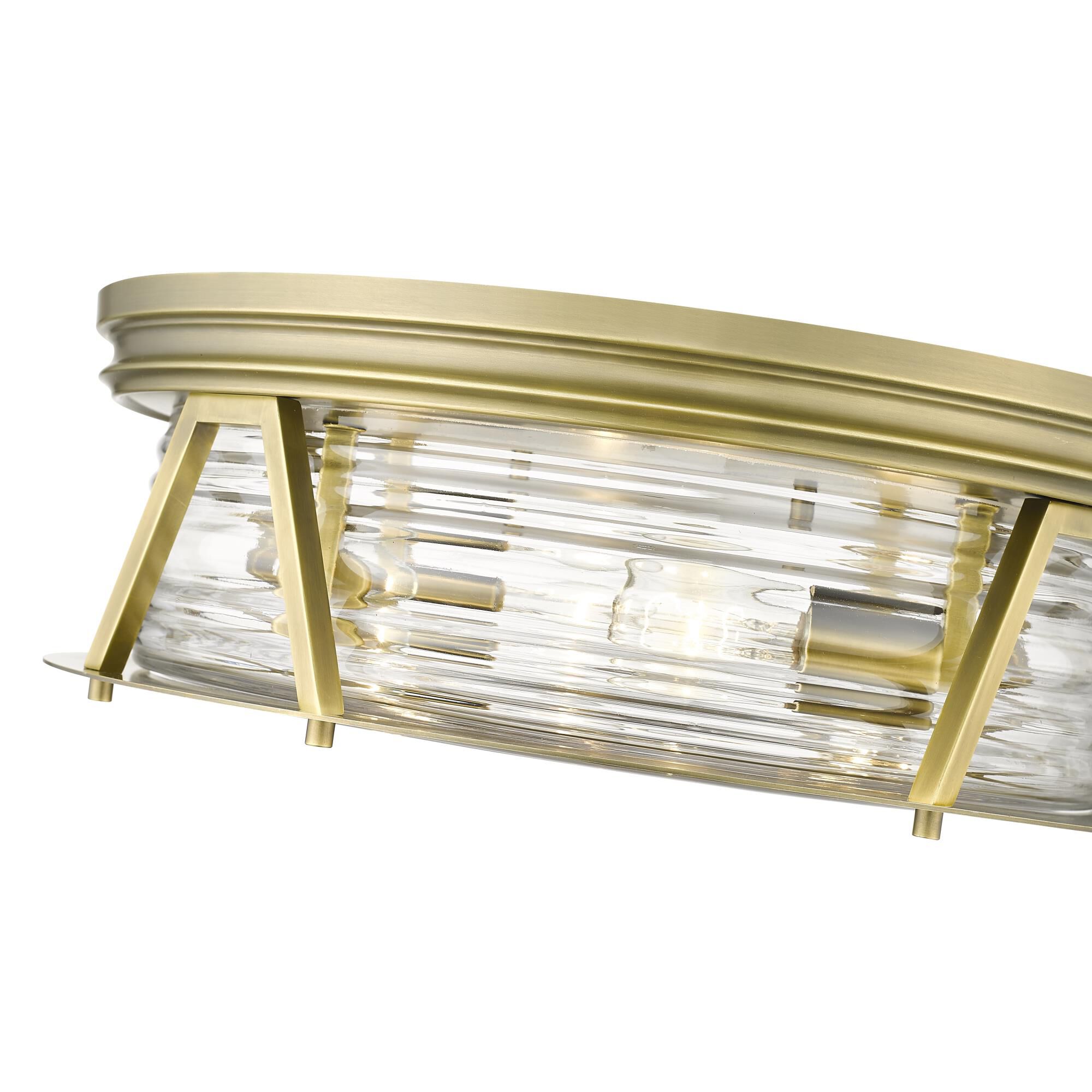 Shown in Rubbed Brass finish and Glass shade
