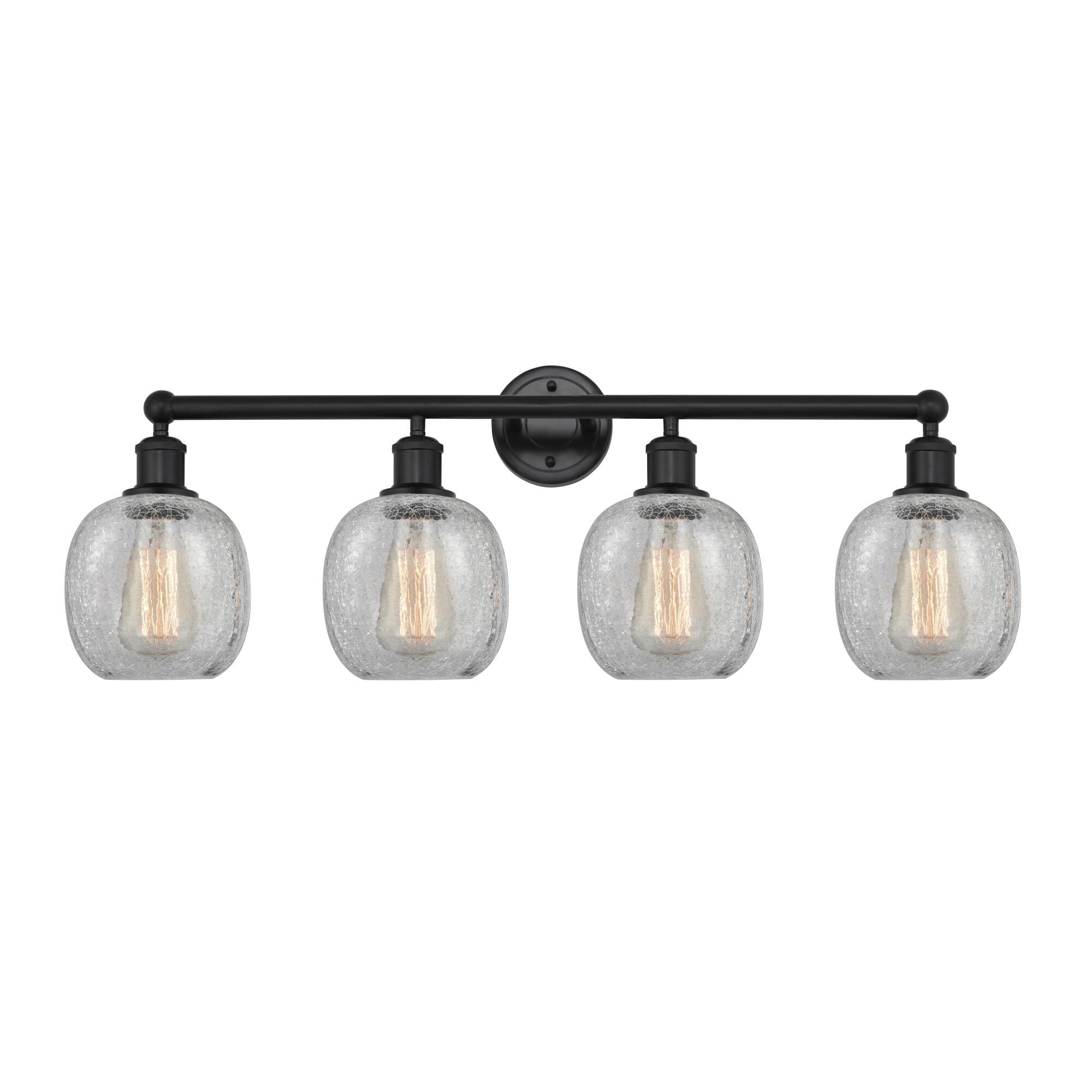 Shown in Matte Black, Clear Crackle finish and Clear Crackle glass and Clear Crackle Glass shade