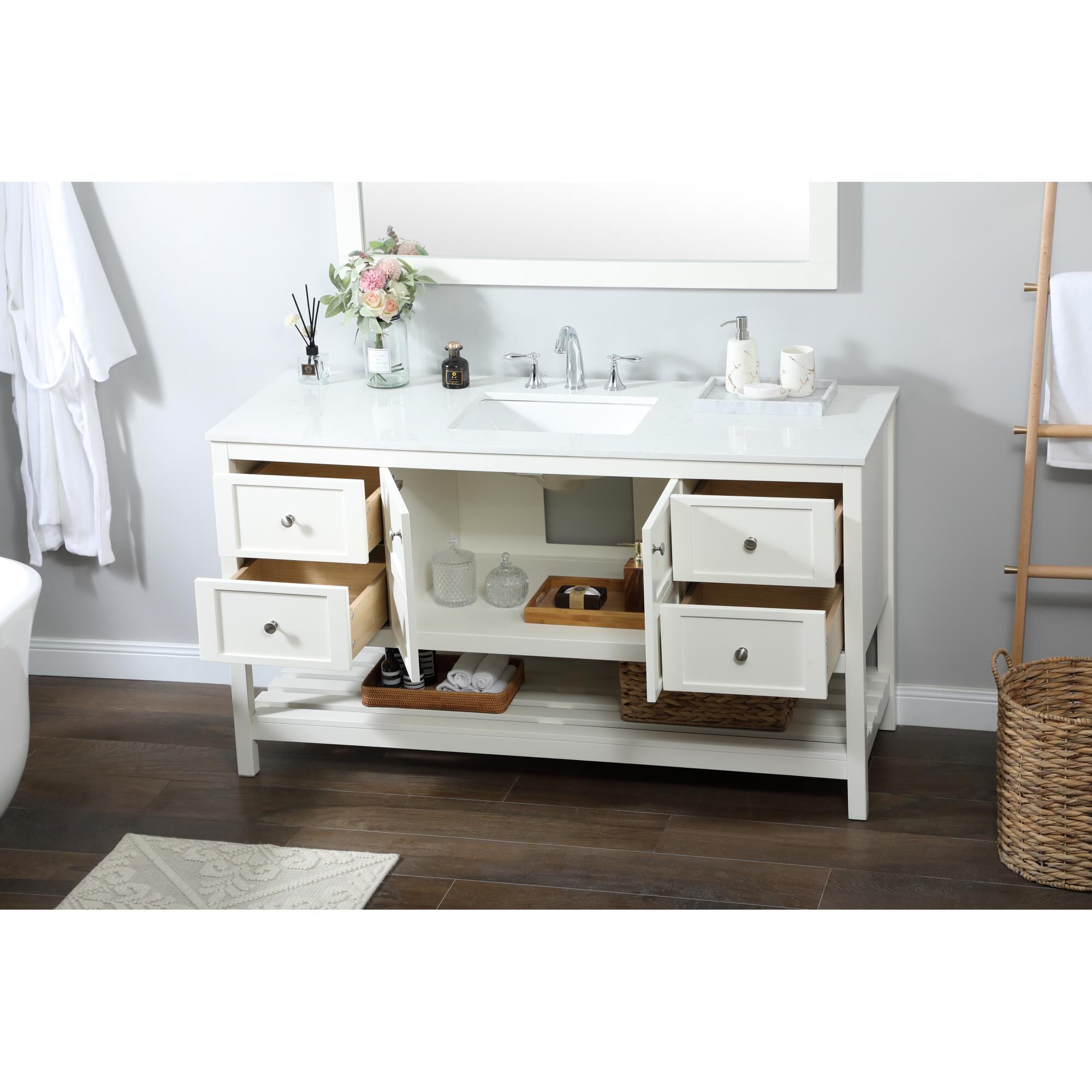 Shown in White finish