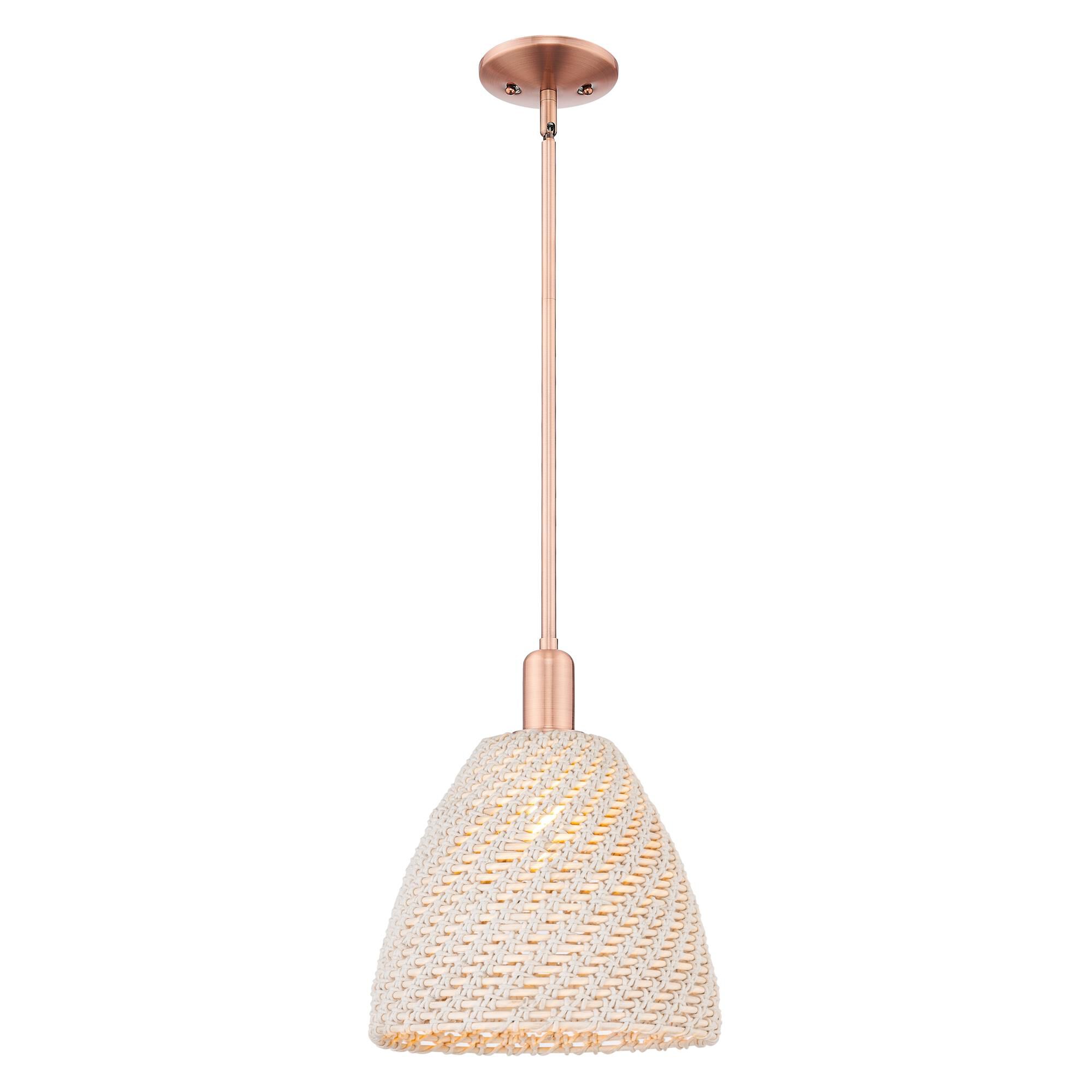 Shown in Antique Copper finish and Natural shade