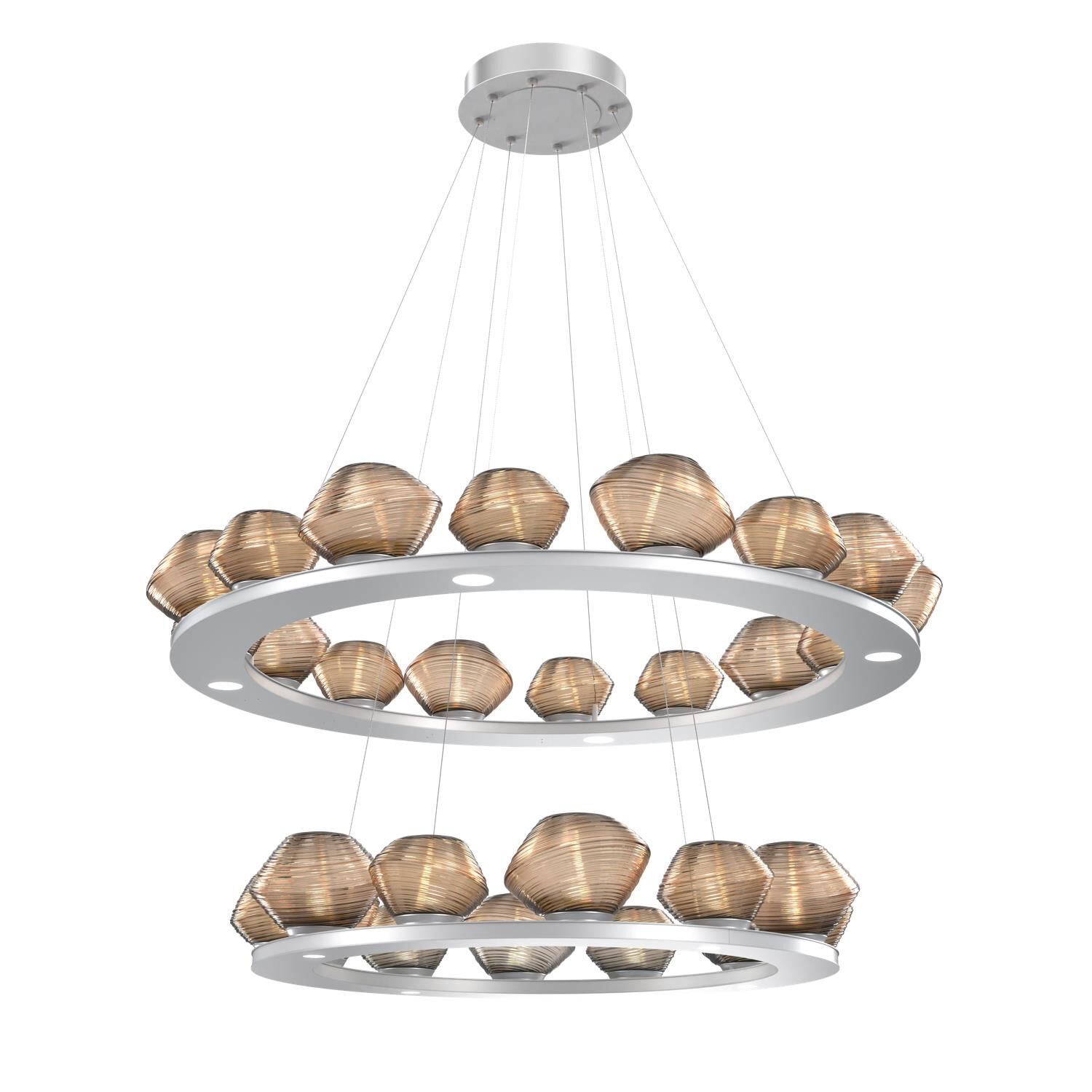 Shown in Classic Silver finish and Bronze Blown glass