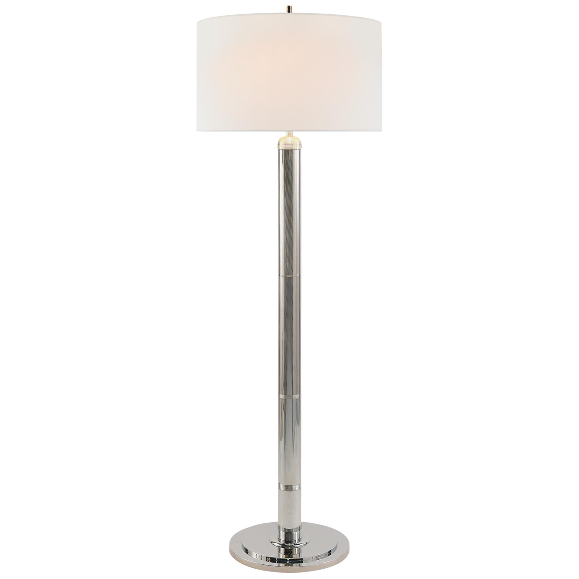 Shown in Polished Nickel finish and Linen shade