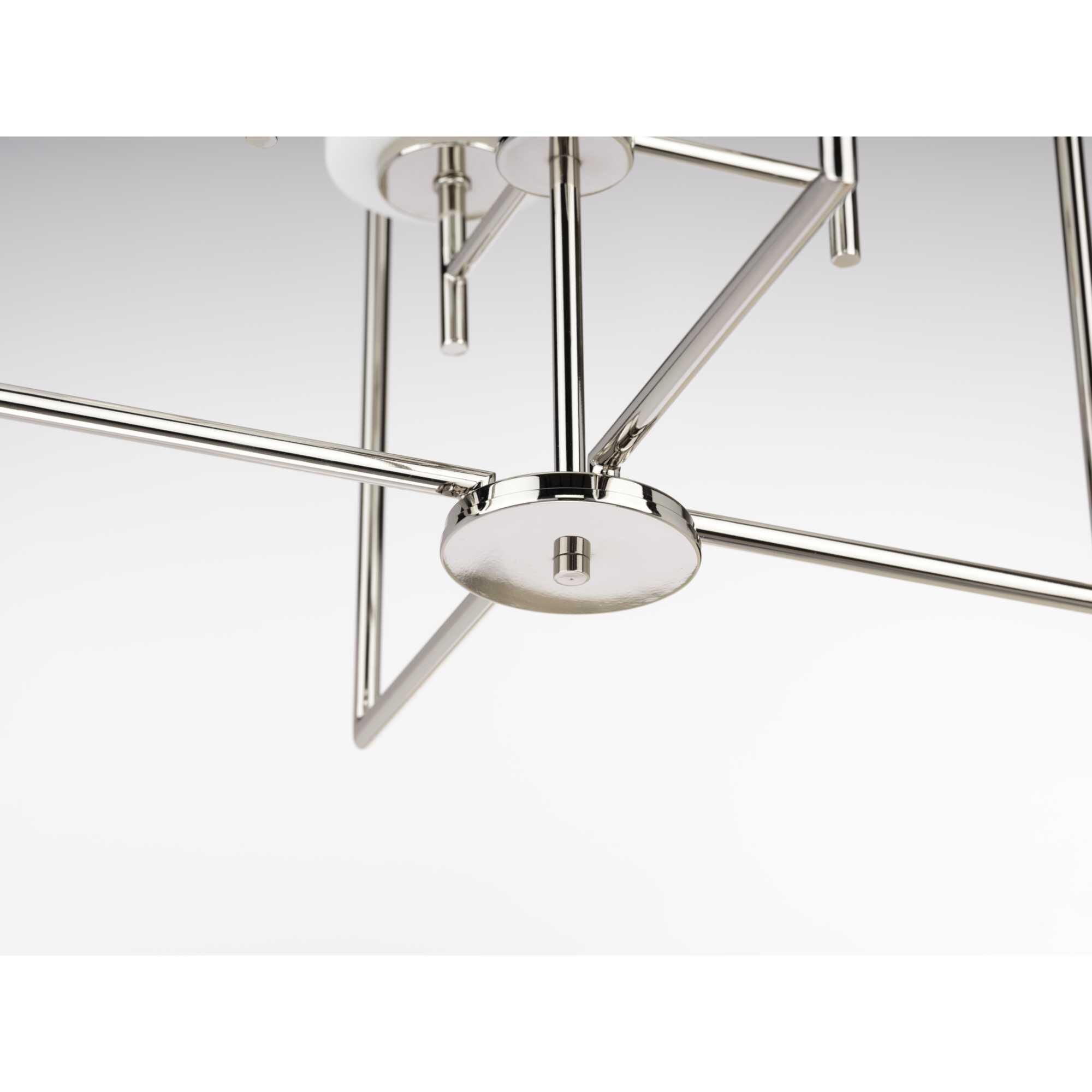 Shown in Polished Nickel finish and Etched White glass