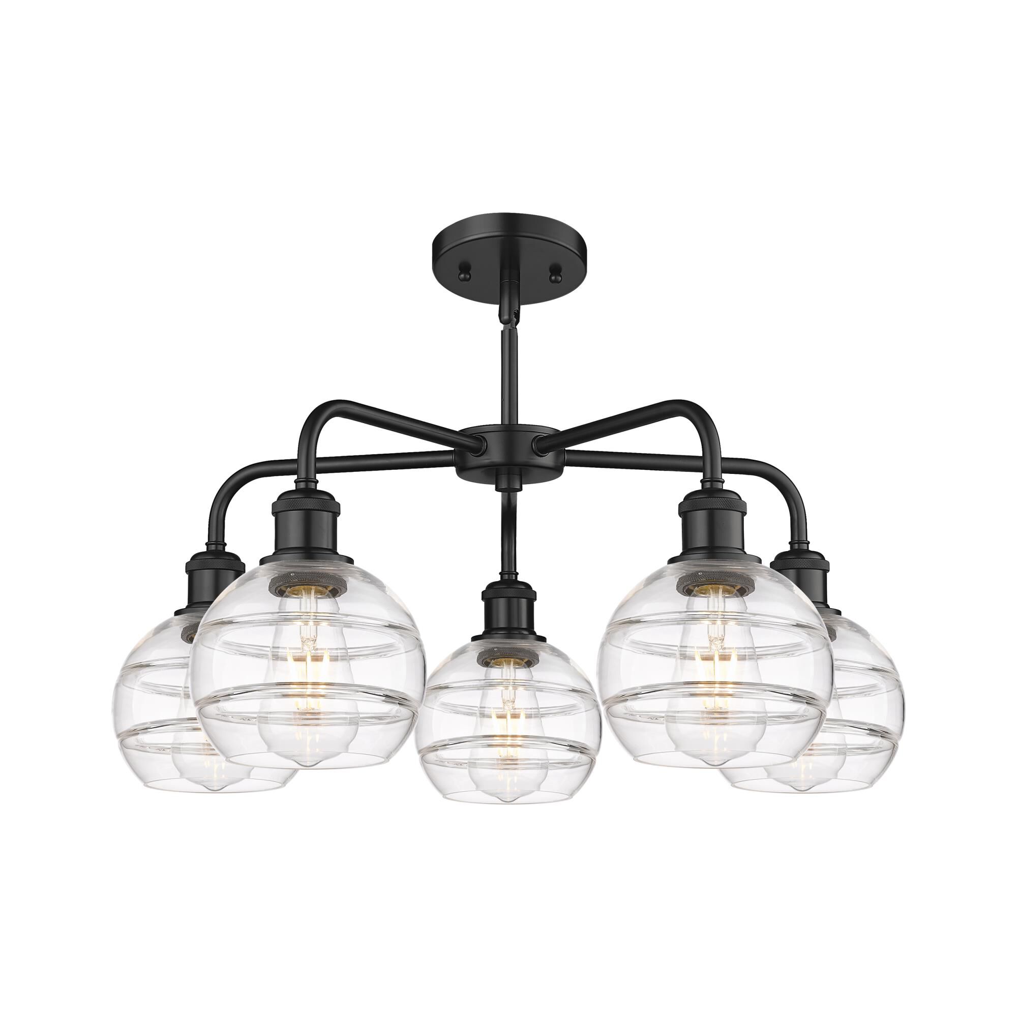 Shown in Matte Black finish and Clear glass