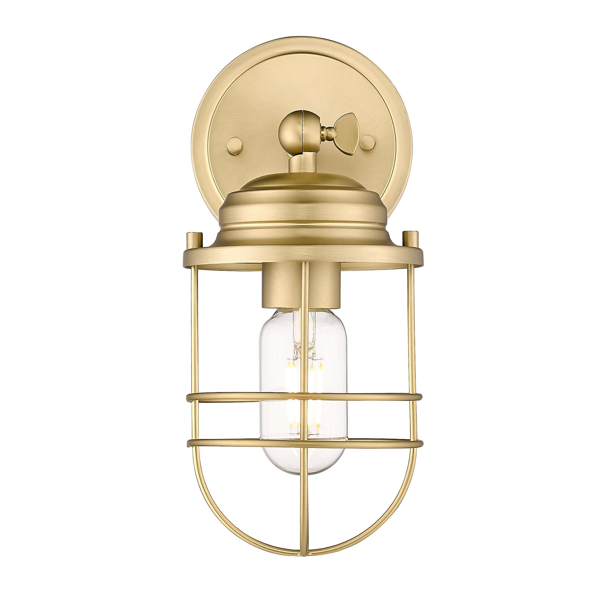 Shown in Brushed Champagne Bronze finish and BCB Metal Cage shade