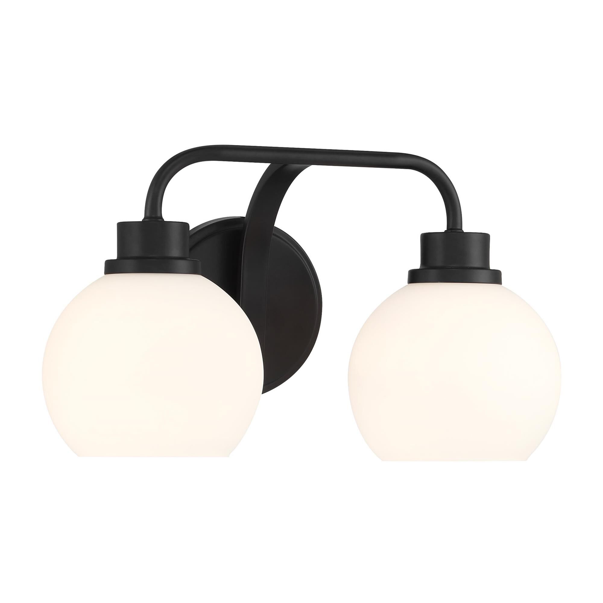 Shown in Matte Black finish and White Opal glass