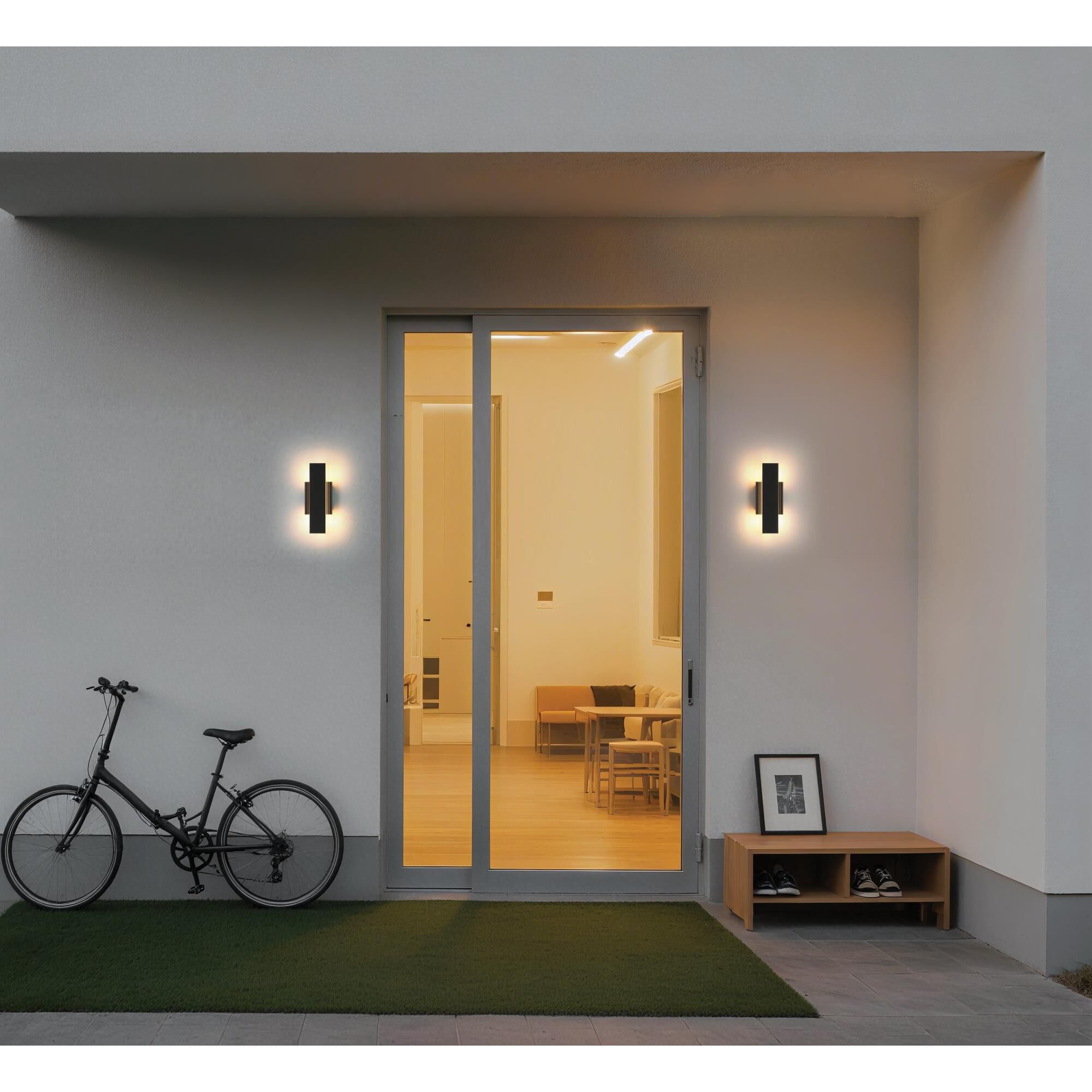 Shown in Textured Black finish and Frosted Acrylic glass