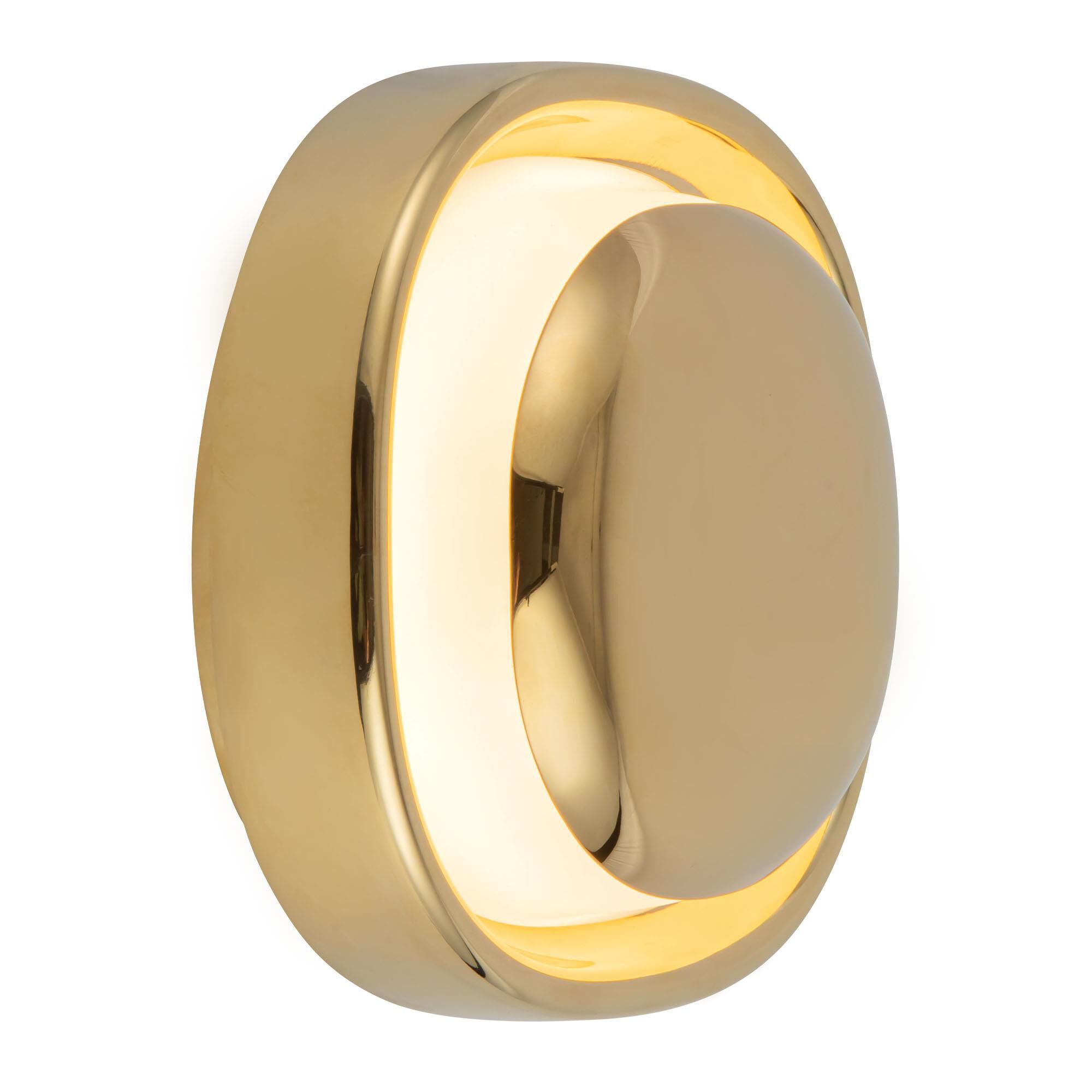 Shown in Metallic Brass finish and Matte Opal glass