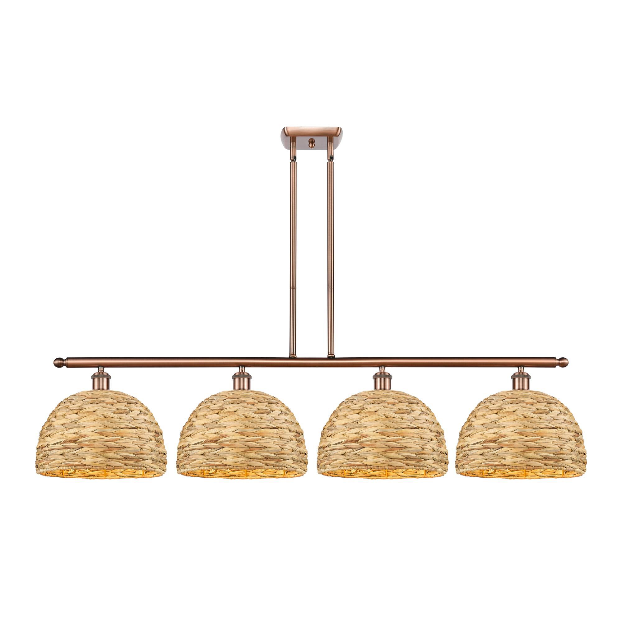 Shown in Antique Copper finish and Natural shade