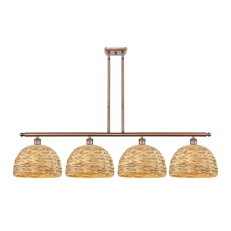 Bruno Marashlian Woven Rattan 50 Inch Linear Suspension Light by Innovations Lighting