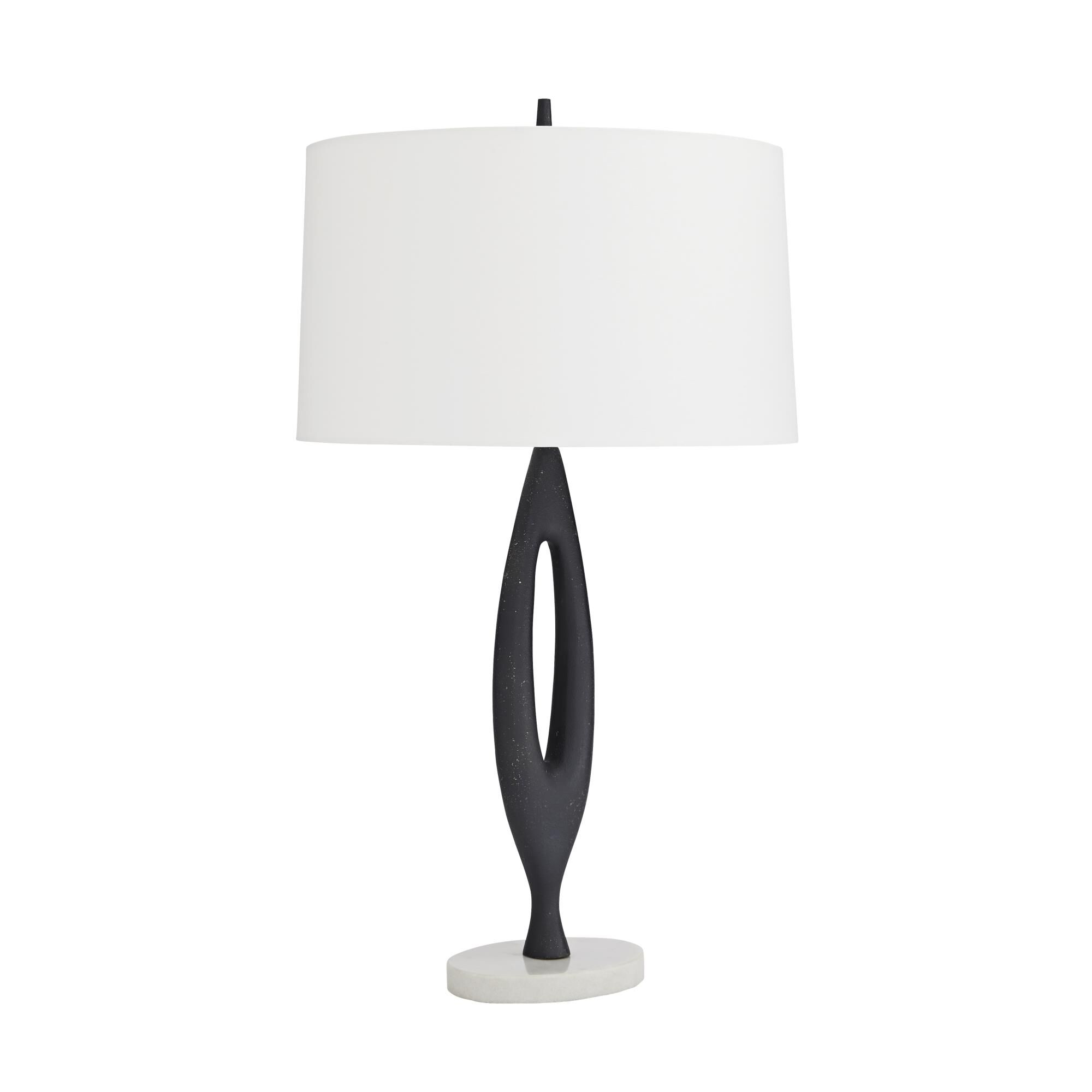 Shown in Charcoal finish and Linen shade