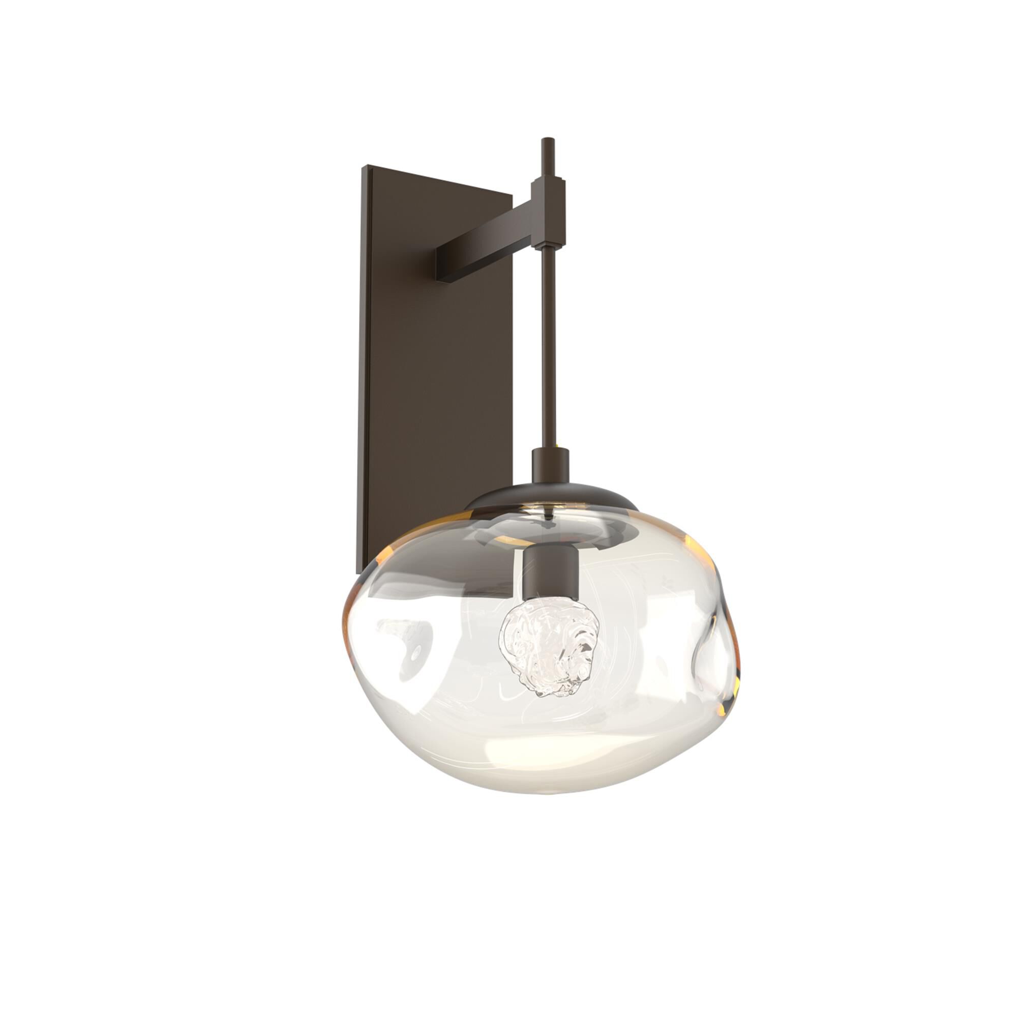Shown in Flat Bronze finish and Amber Floret glass