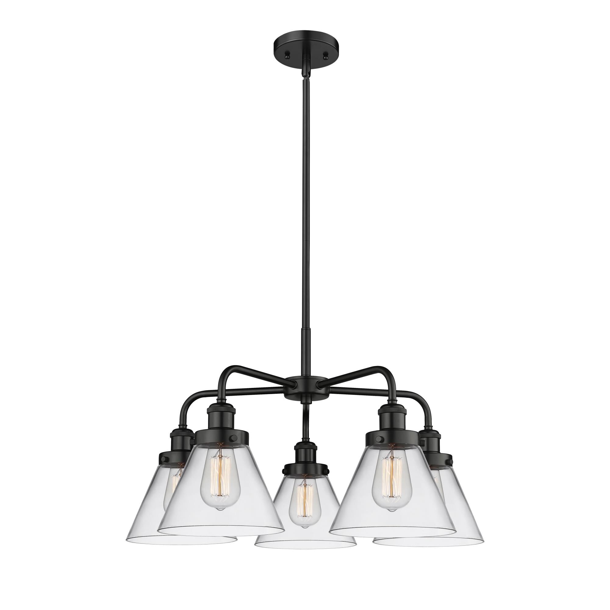 Shown in Matte Black finish and Clear glass