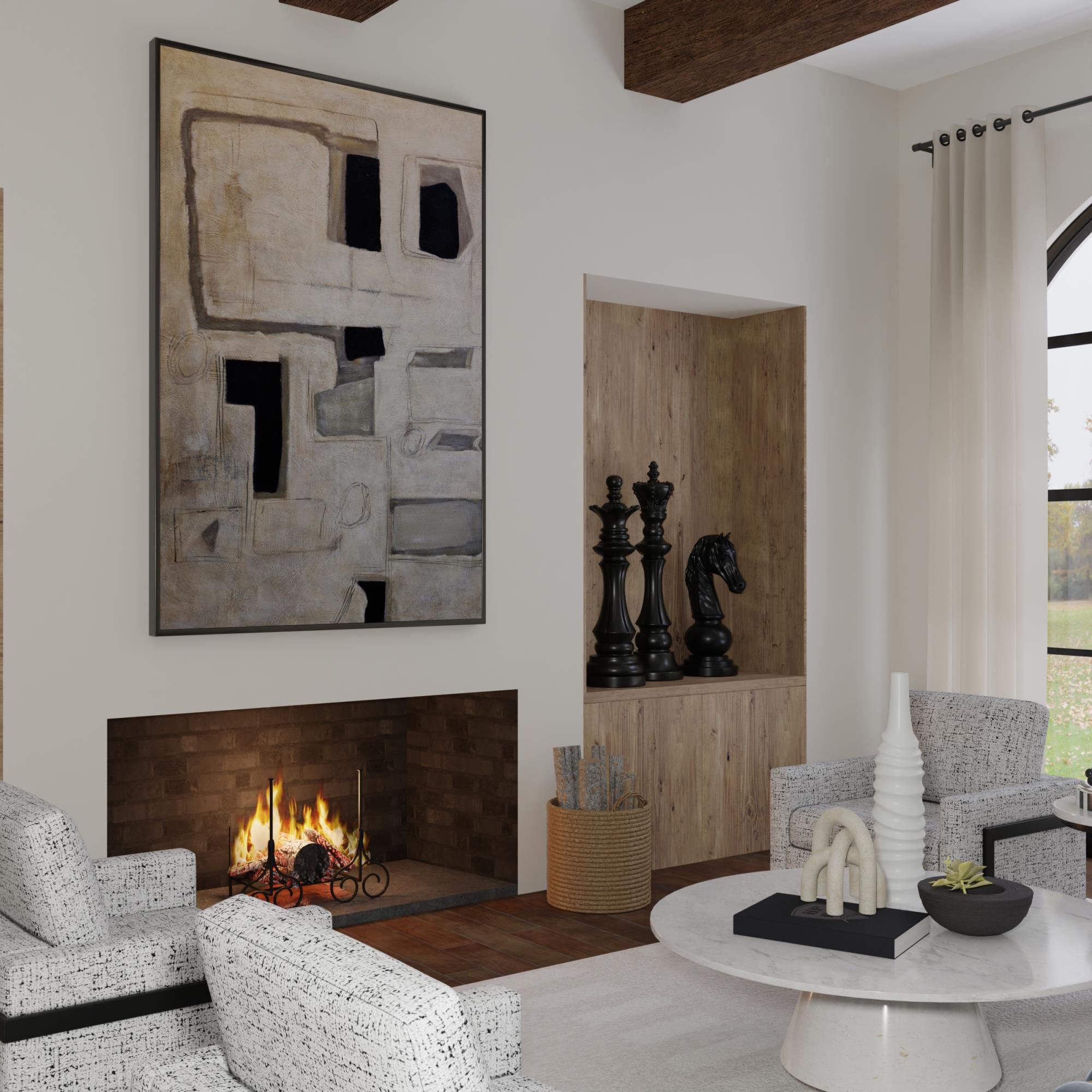 Acute 74 Inch Painting by Harp and Finial