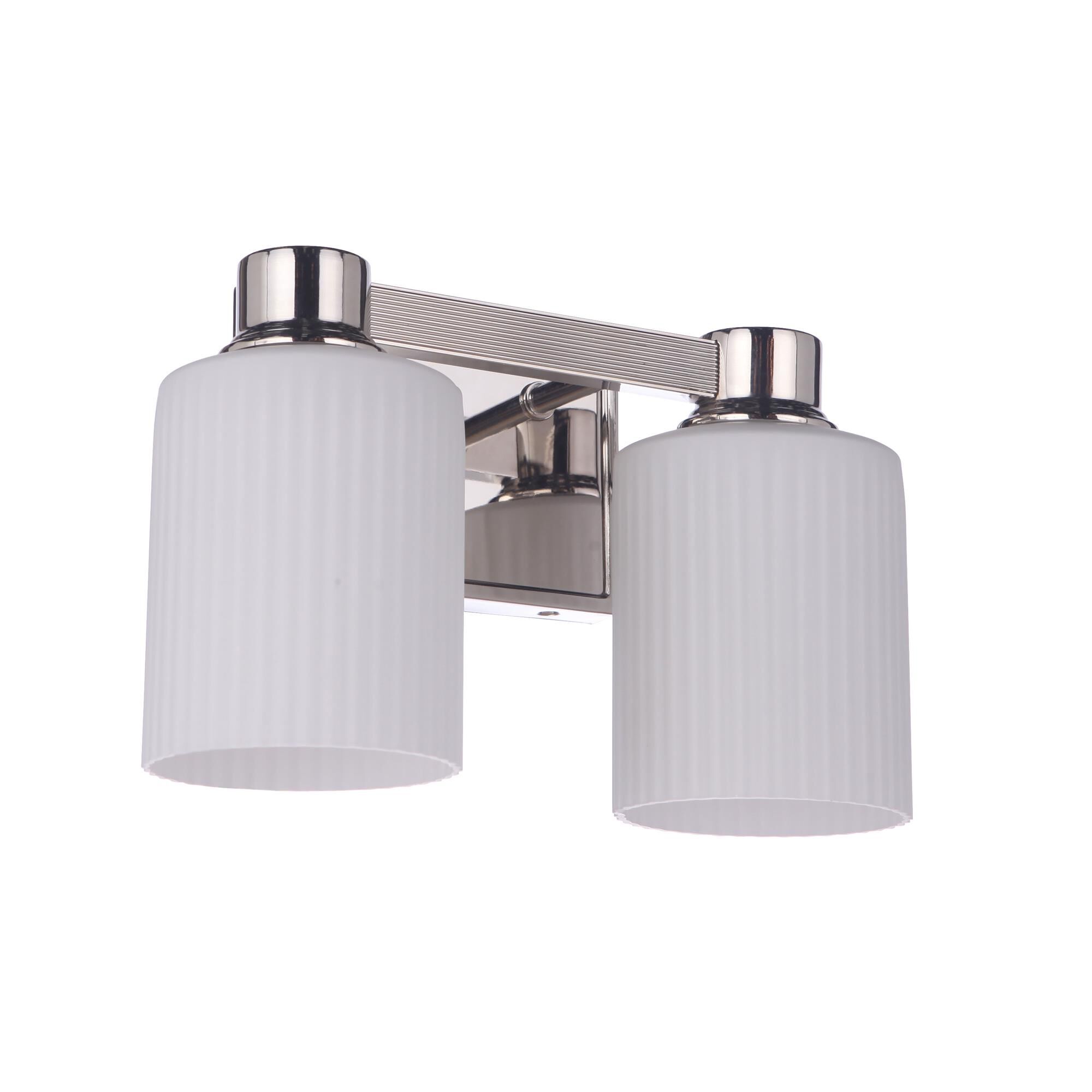 Shown in Polished Nickel finish and Frostwhite glass
