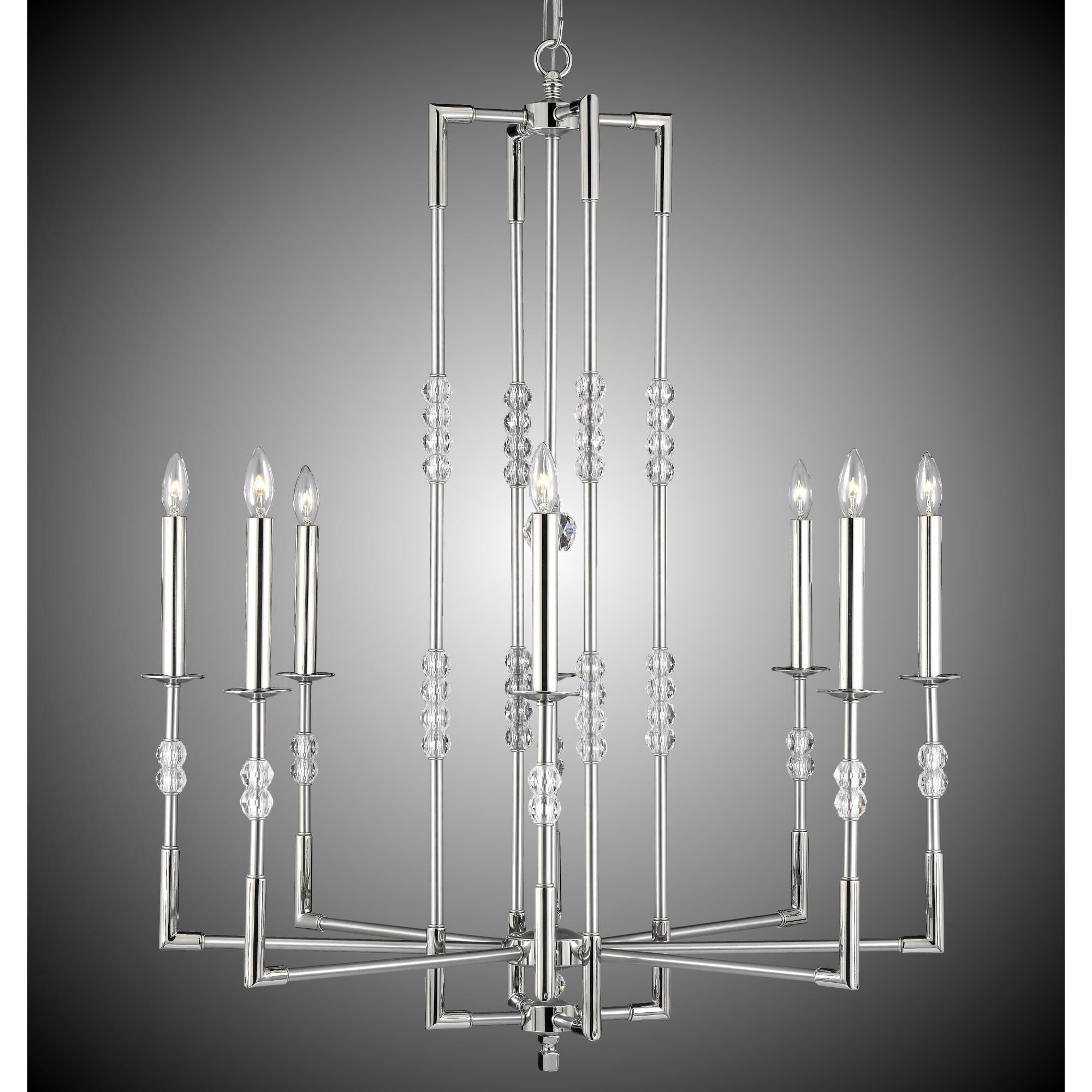 Magro 8 Light Chandelier by American Brass and Crystal