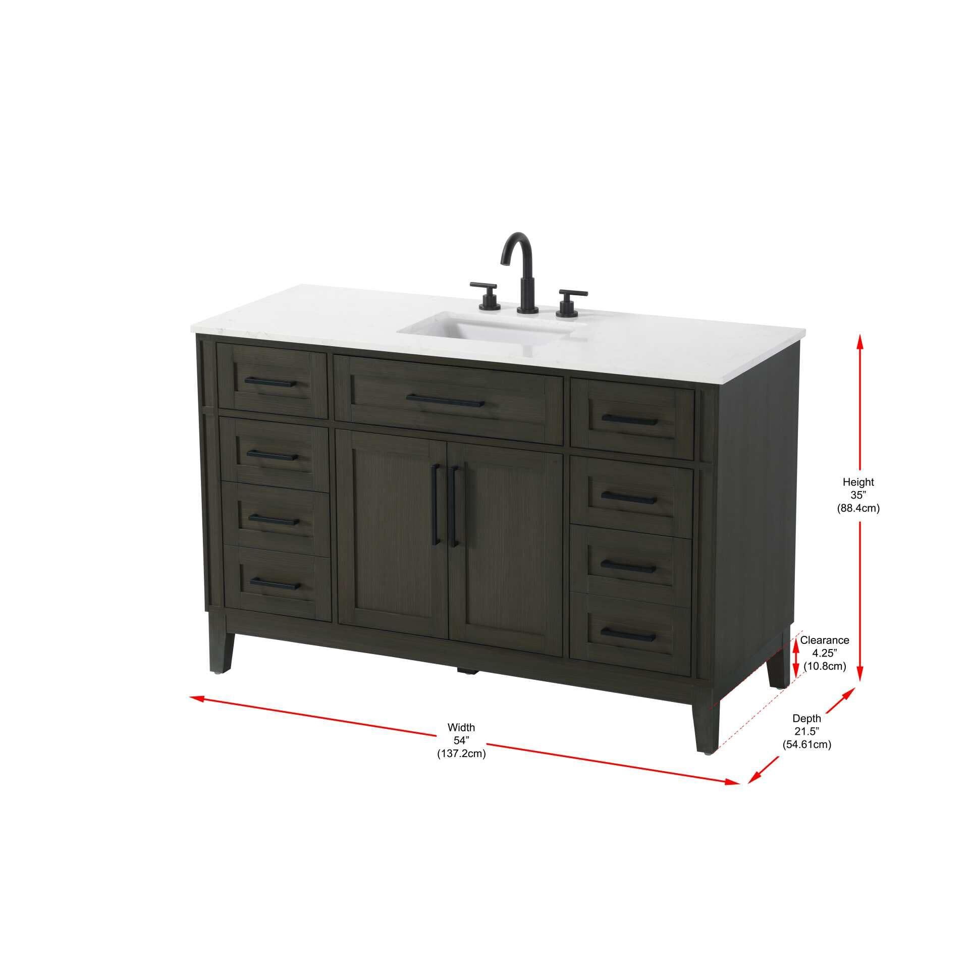 Virginia 54 Inch Bath Vanity by Elegant Decor