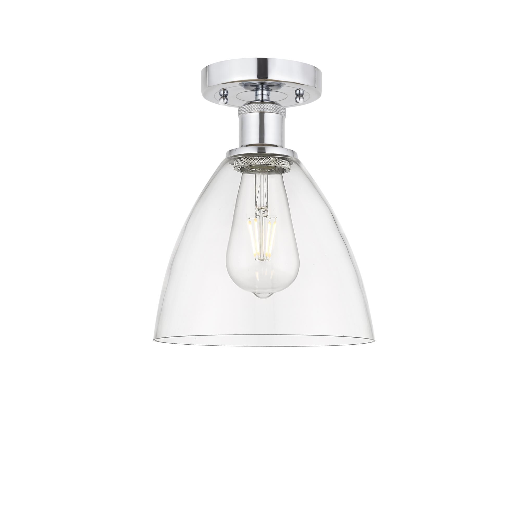 Shown in Polished Chrome finish and Clear glass