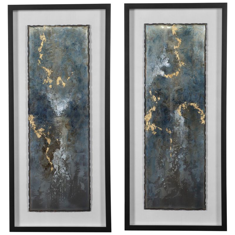 Uttermost Glimmering Agate Abstract Prints, S/2 Print by Uttermost