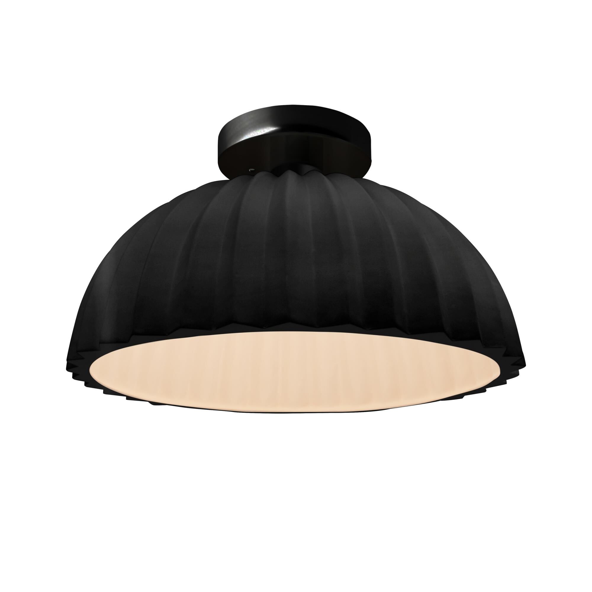 Pleated Dome 13 Inch Semi Flush Mount by Justice Design Group