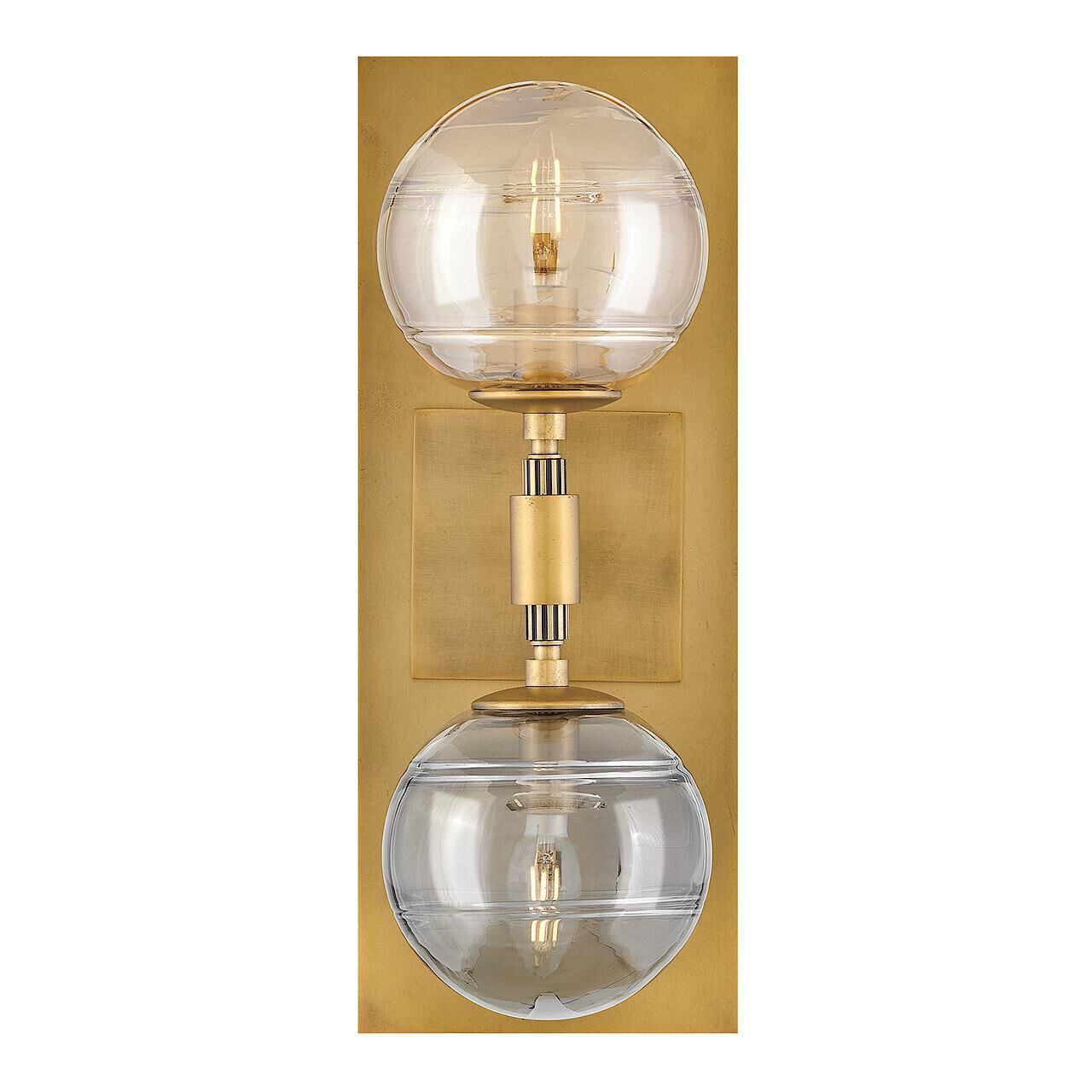 Shown in Heritage Brass finish and Multi-Colored Swirl glass