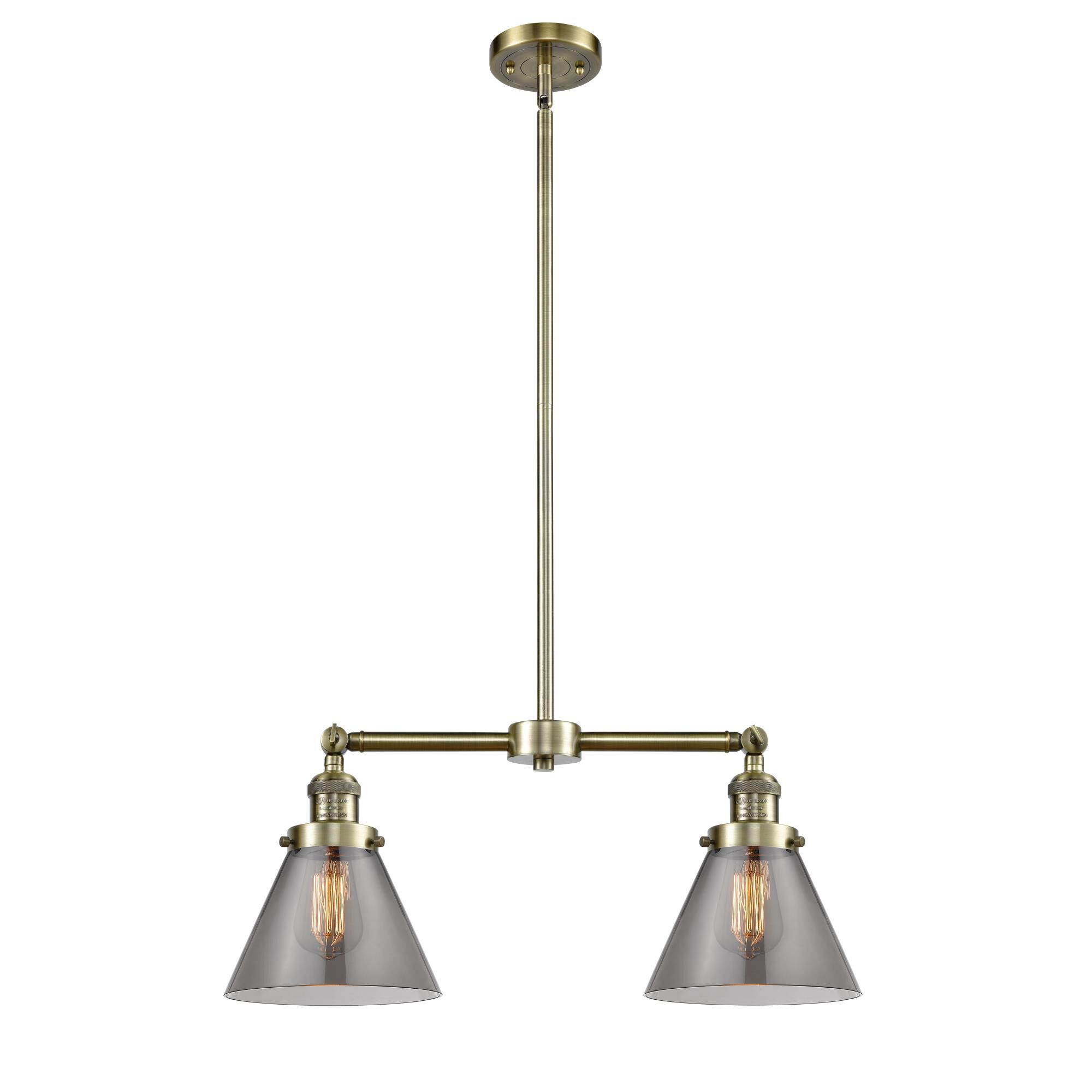 Bruno Marashlian Large Cone 21 Inch 2 Light Mini Chandelier by Innovations Lighting
