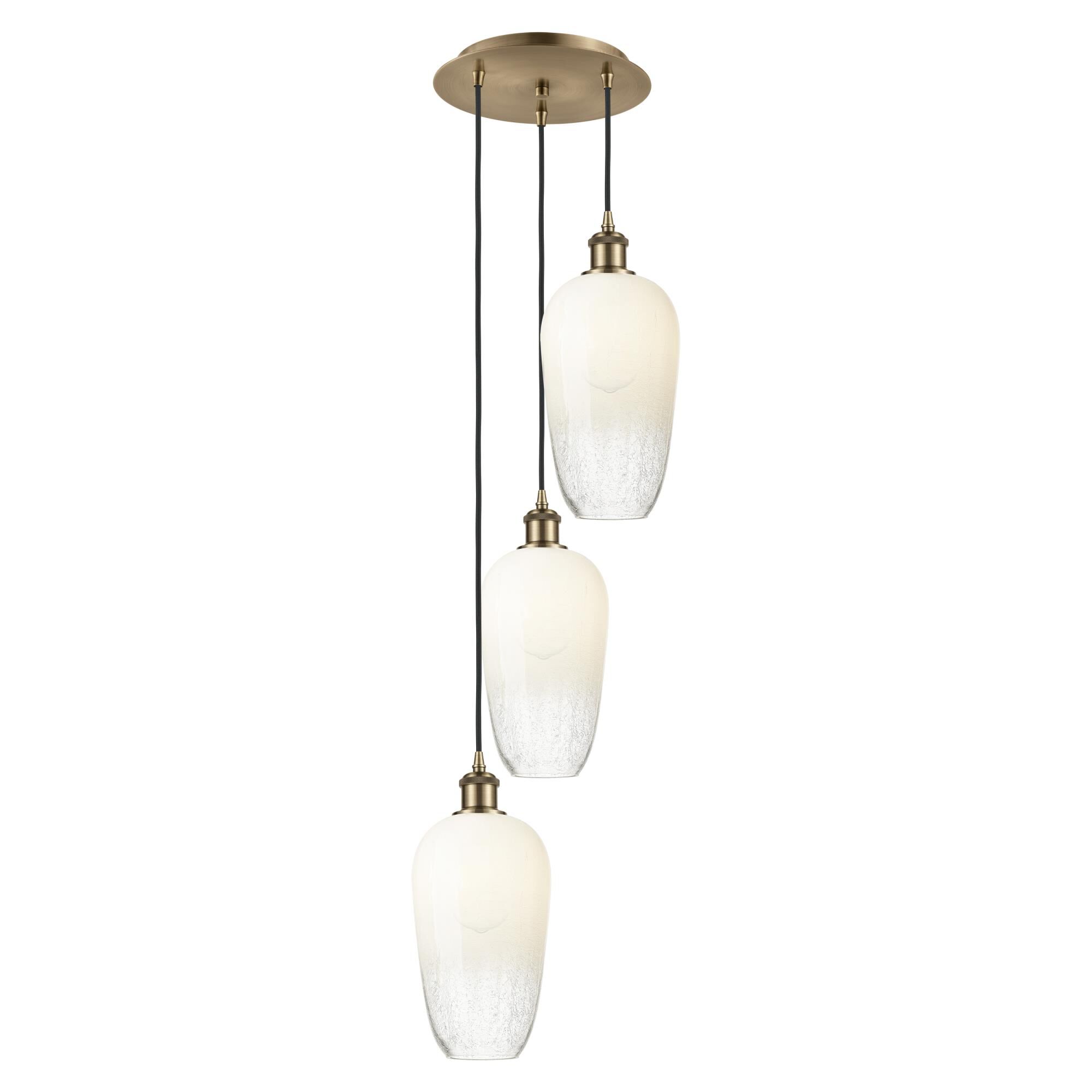 Shown in Antique Brass finish and Opal glass