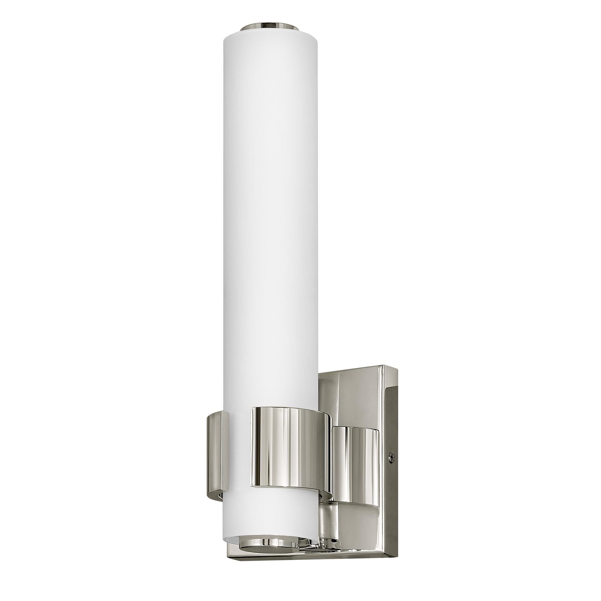 Shown in Polished Nickel finish and Etched White glass