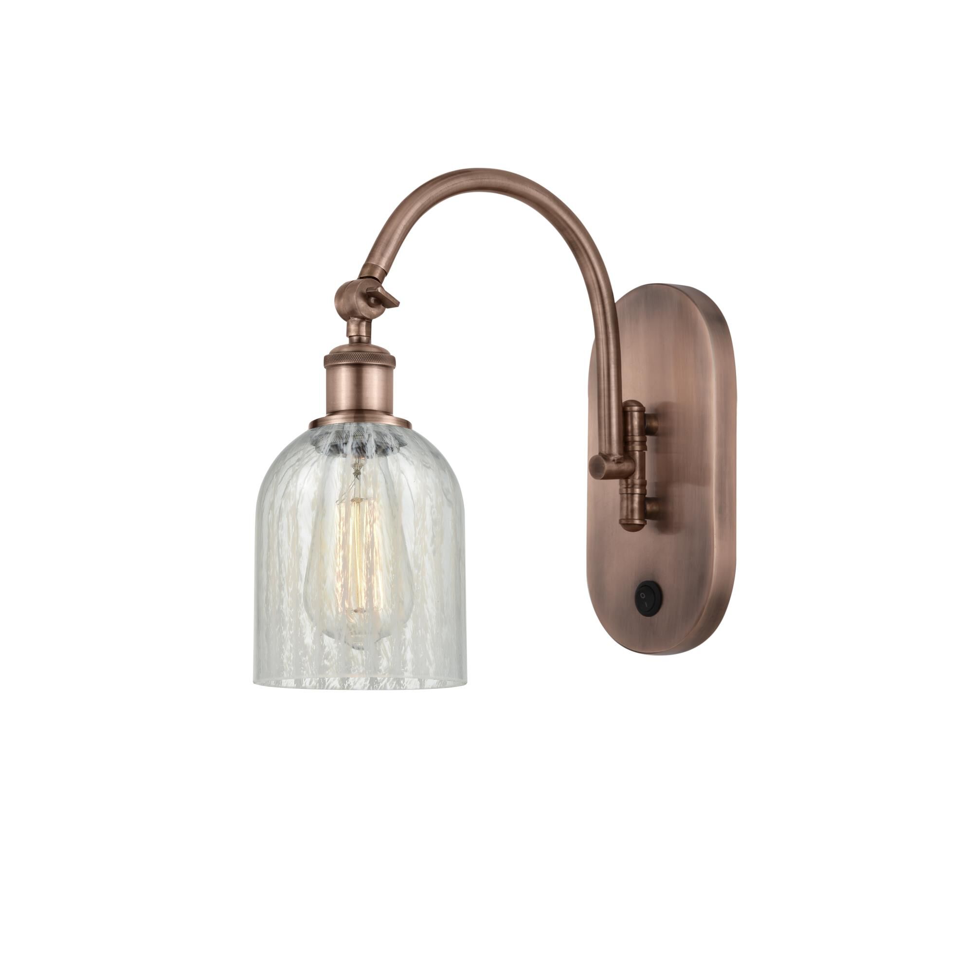 Shown in Antique Copper finish and Mouchette glass