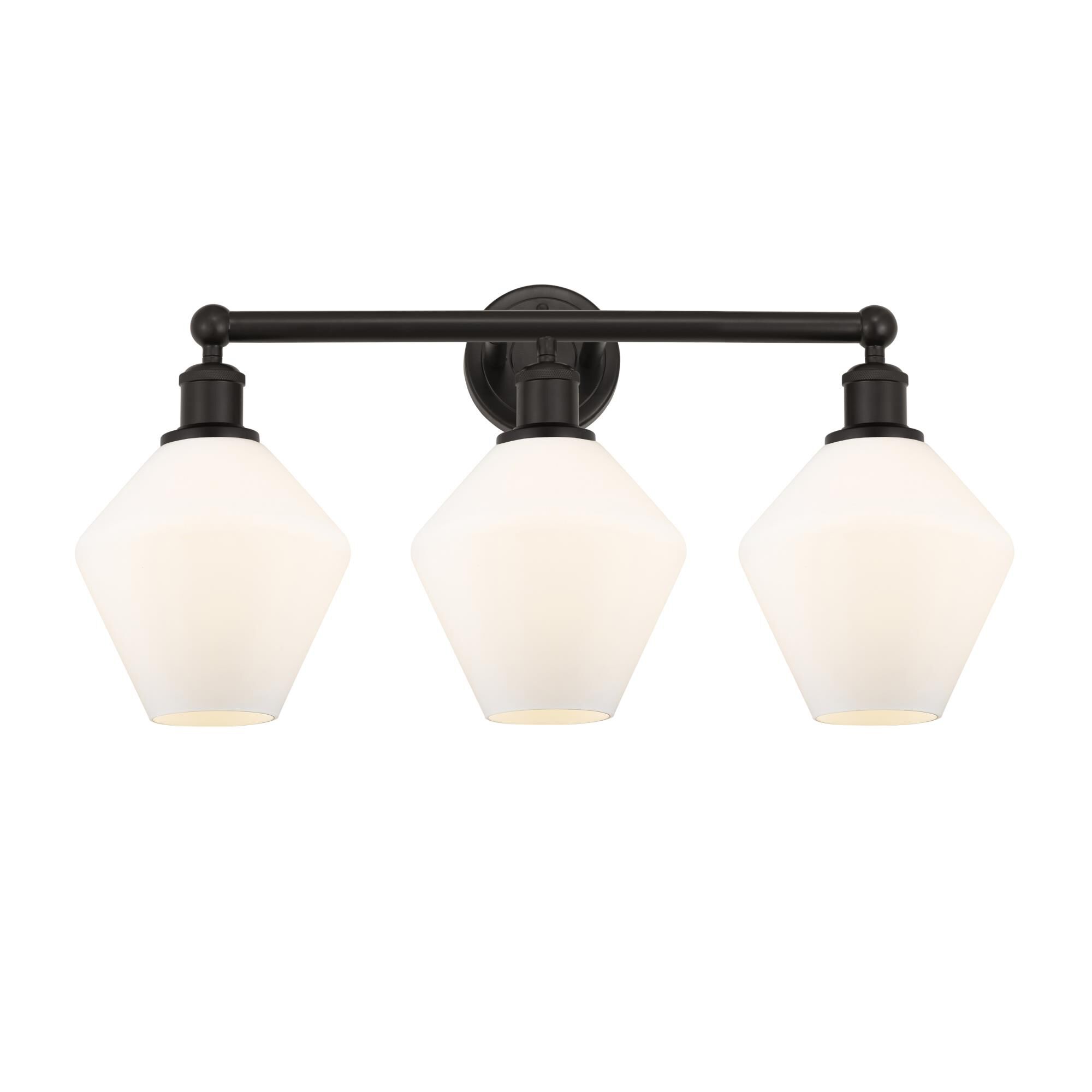 Shown in Oil Rubbed Bronze finish and Cased Matte White glass