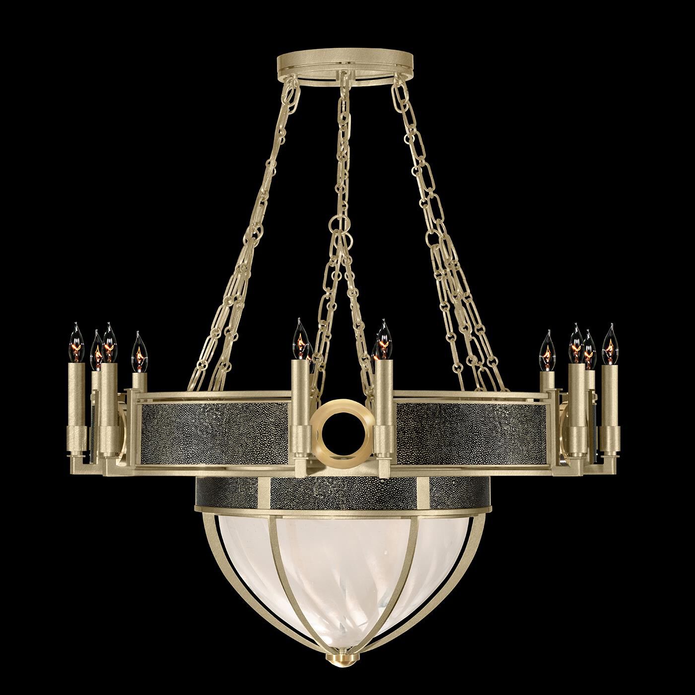 Shown in Soft Gold Leaf and Brass  finish and Black Knight accent