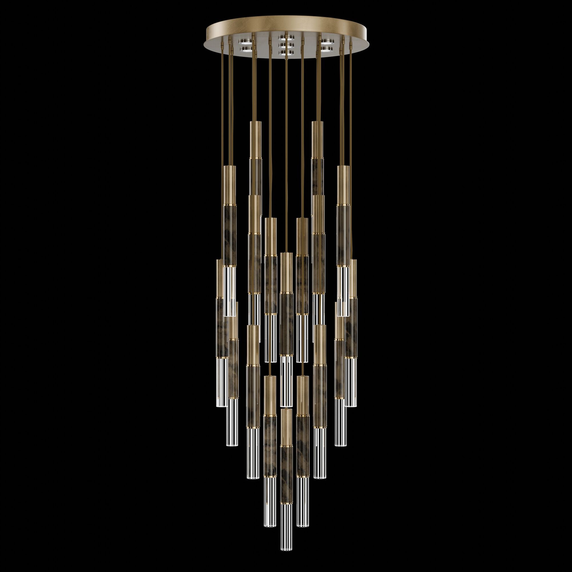 Shown in Gold finish and True crystal and False glass