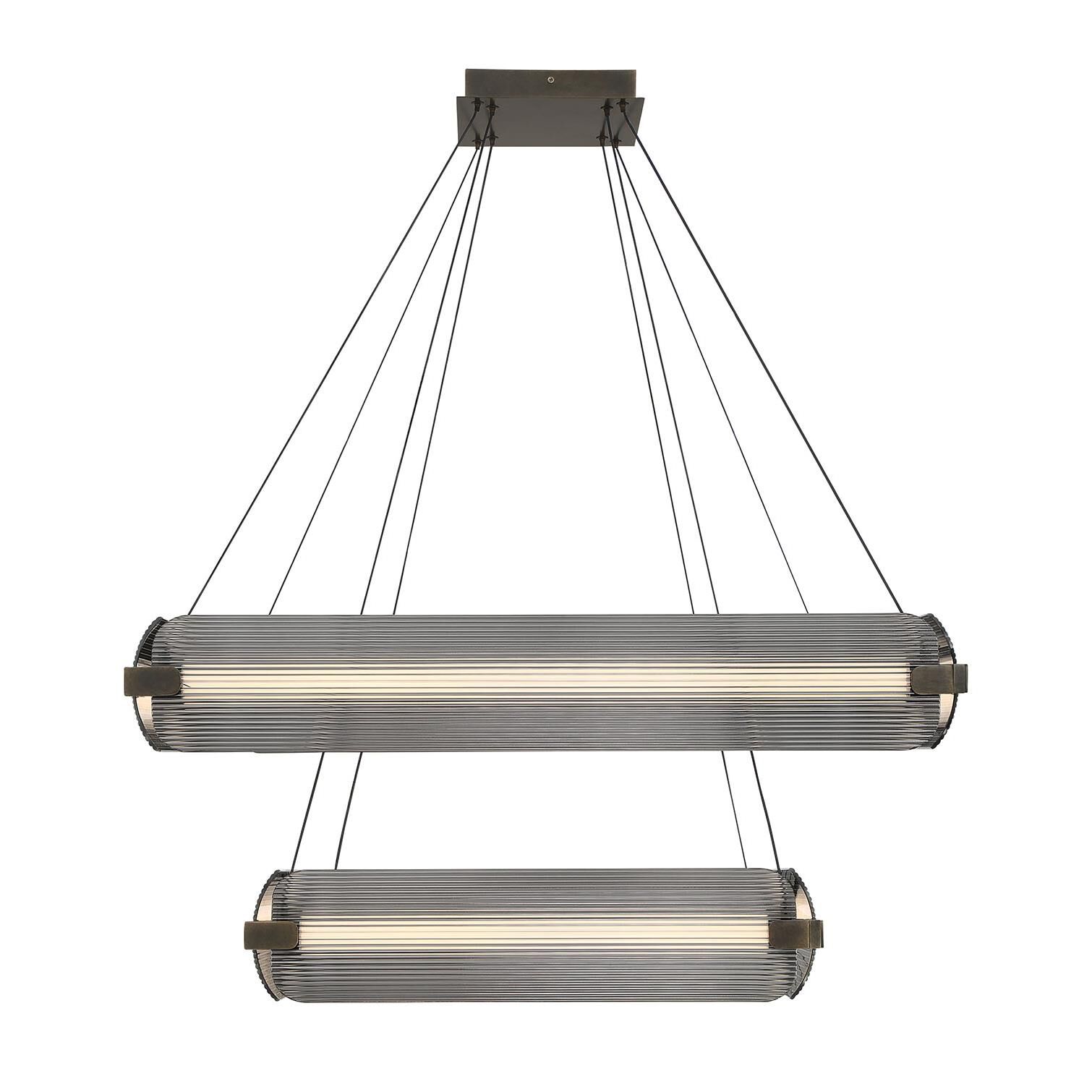 Shown in Weathered Brass finish and Smoked glass