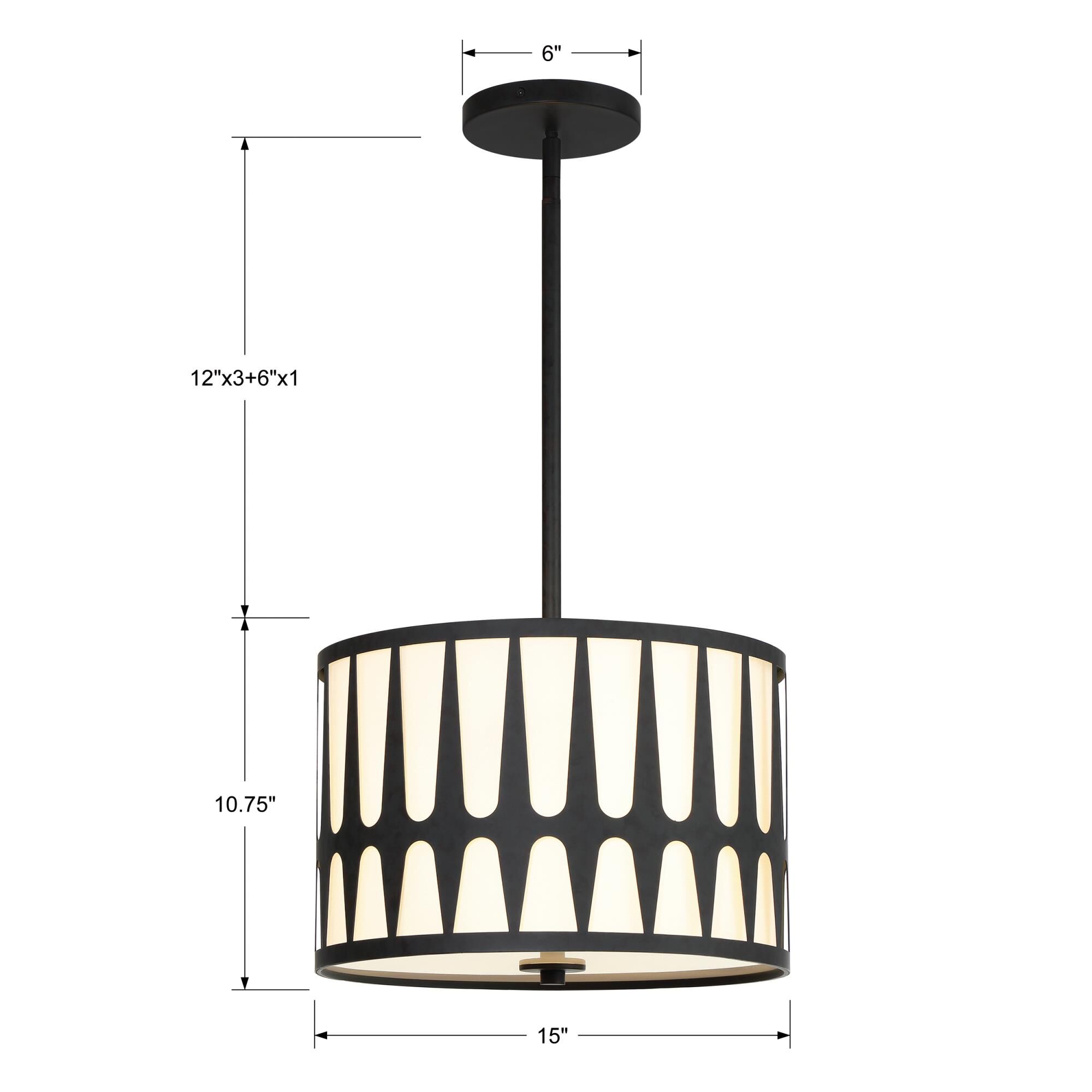 Shown in Black finish and Fabric shade