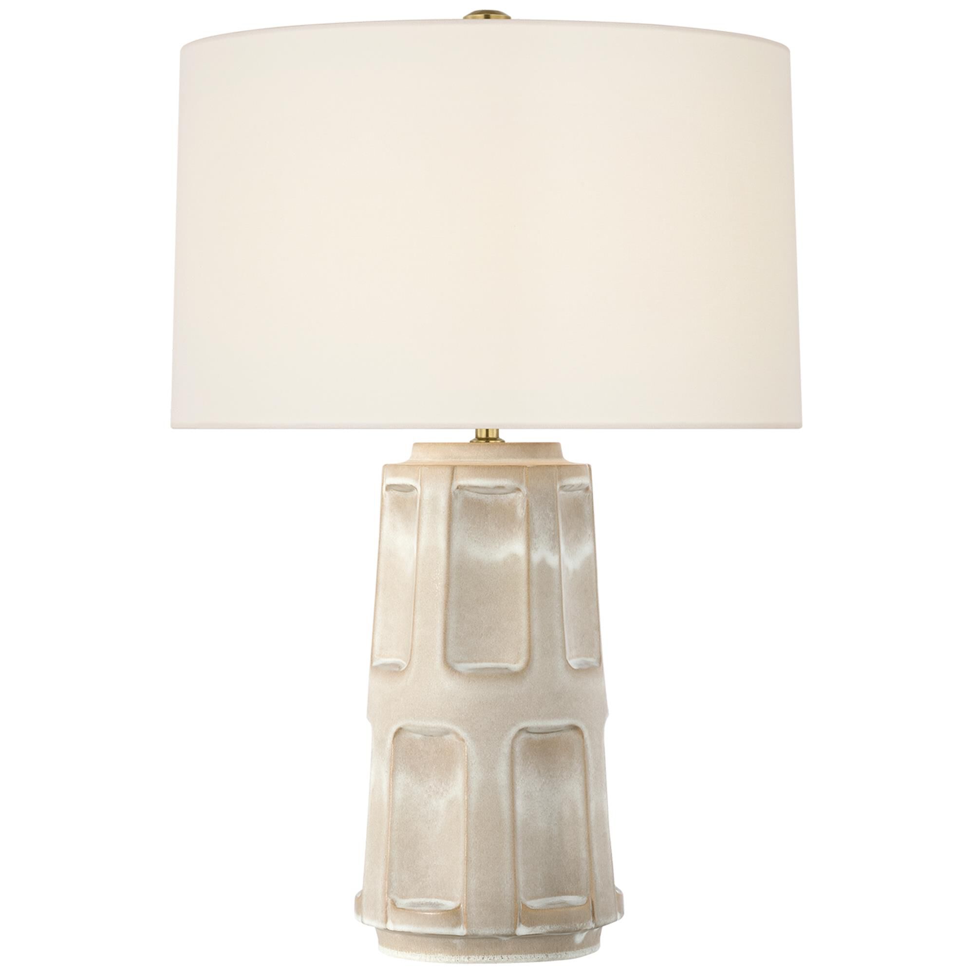 Shown in Dusted Stone finish and Linen shade