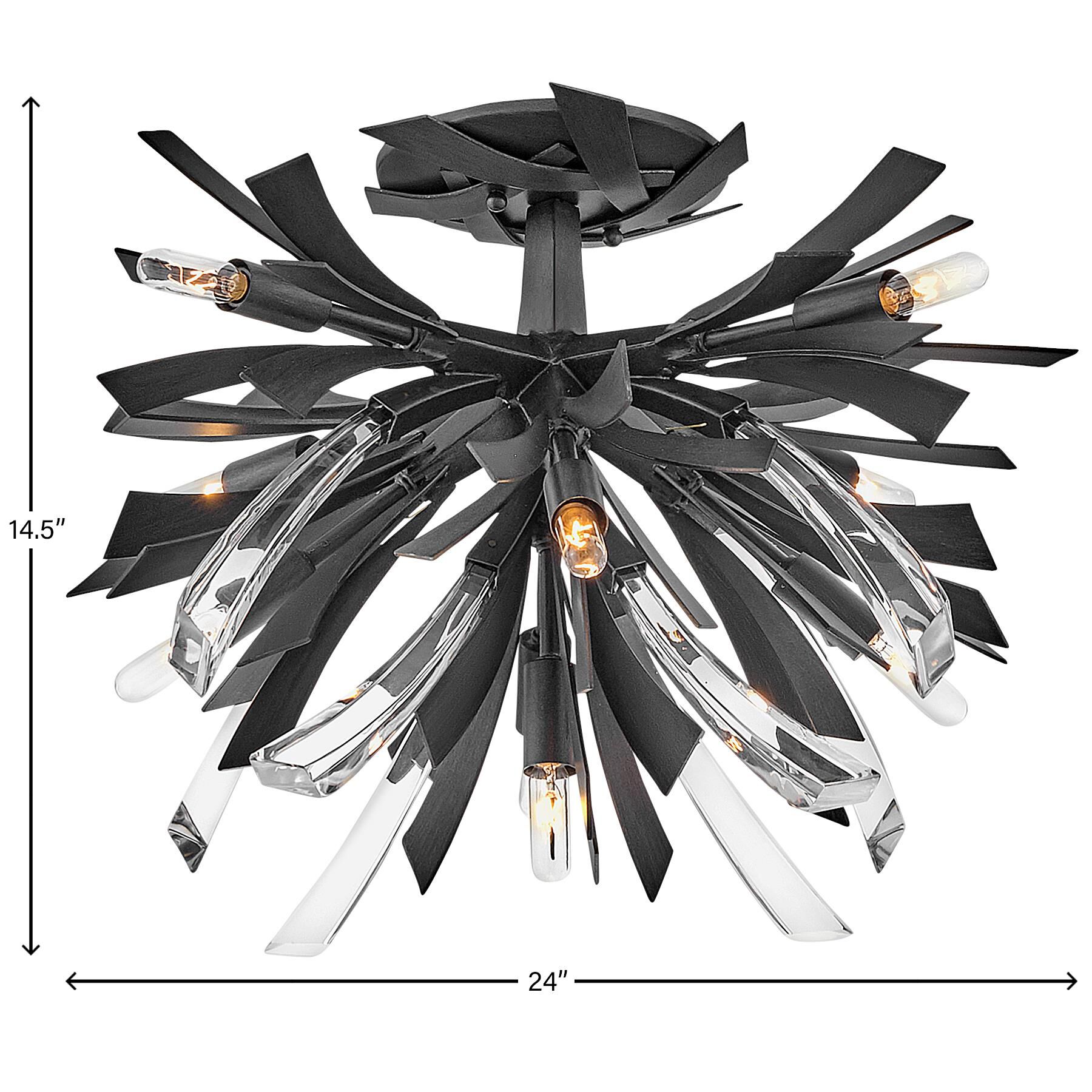 Vida 24 Inch 9 Light Semi Flush Mount by Fredrick Ramond