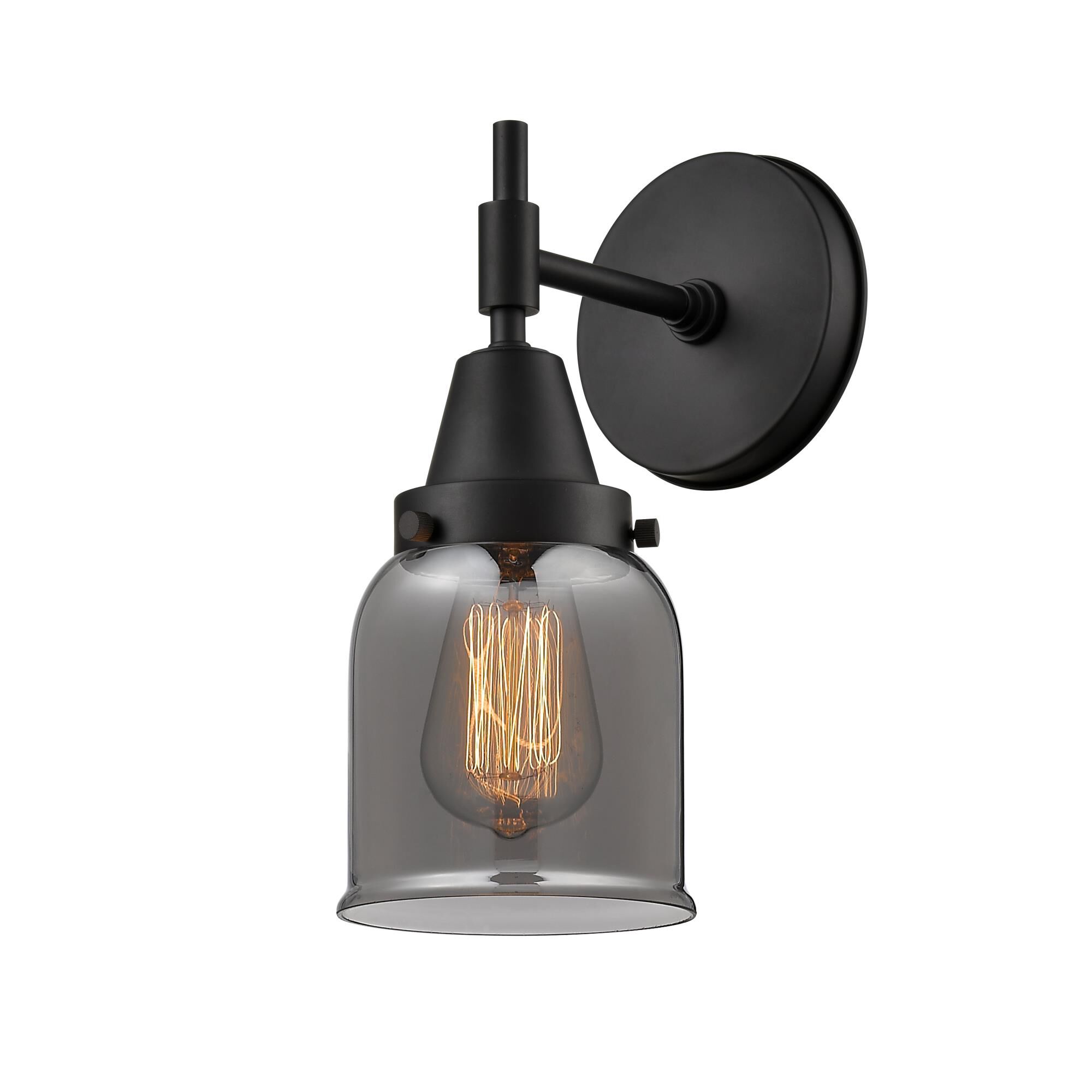 Shown in Matte Black finish and Plated Smoke Large Cone glass