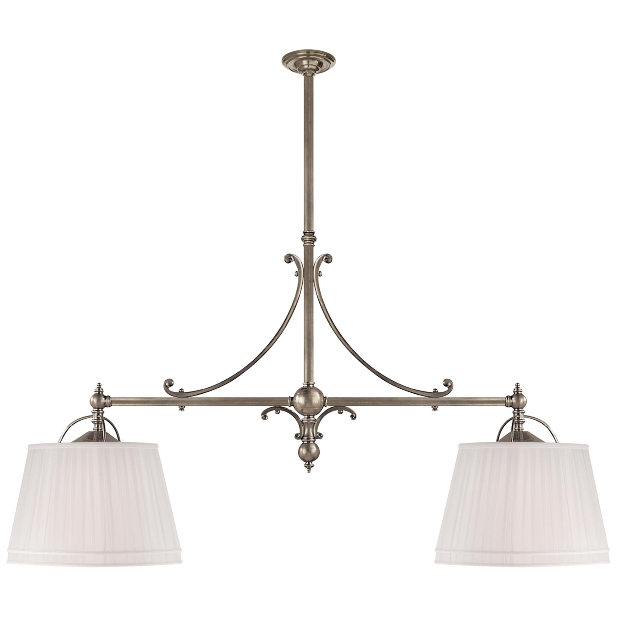 Shown in Antique Nickel finish and Linen shade