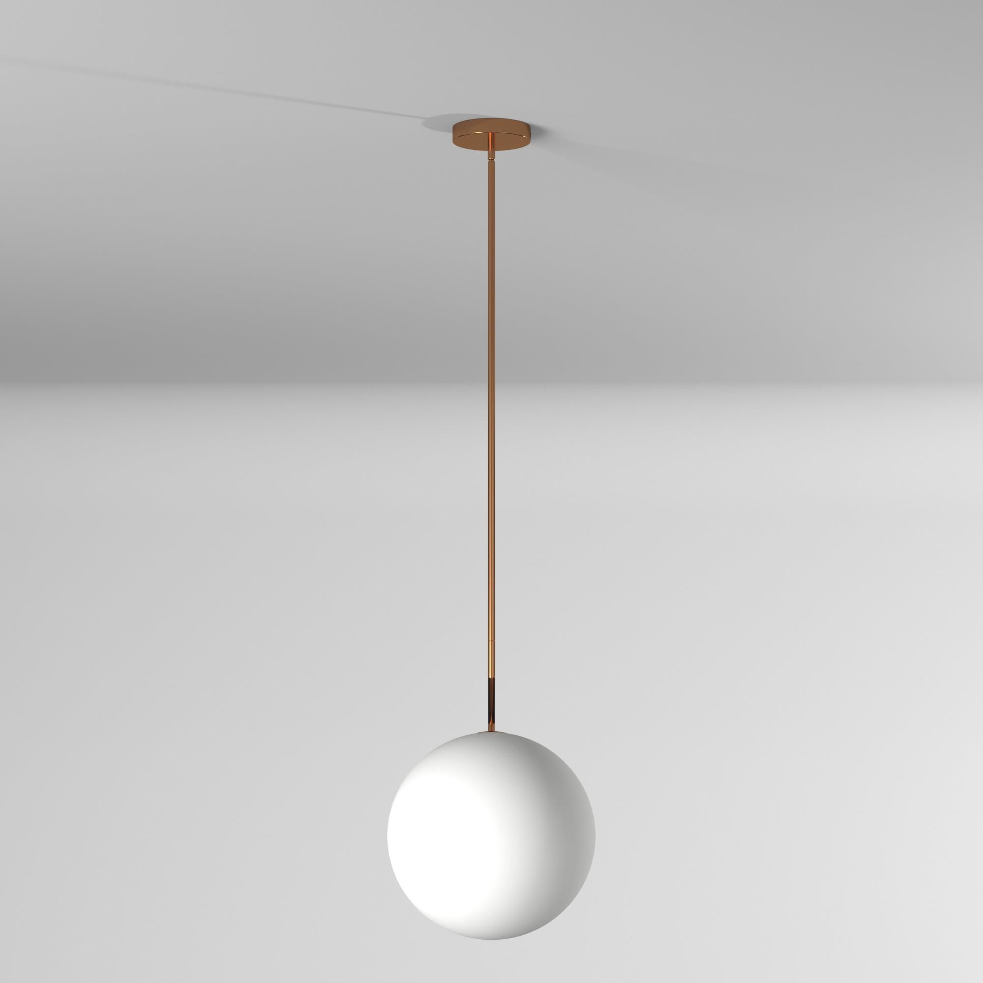 Shown in Gold finish and White glass