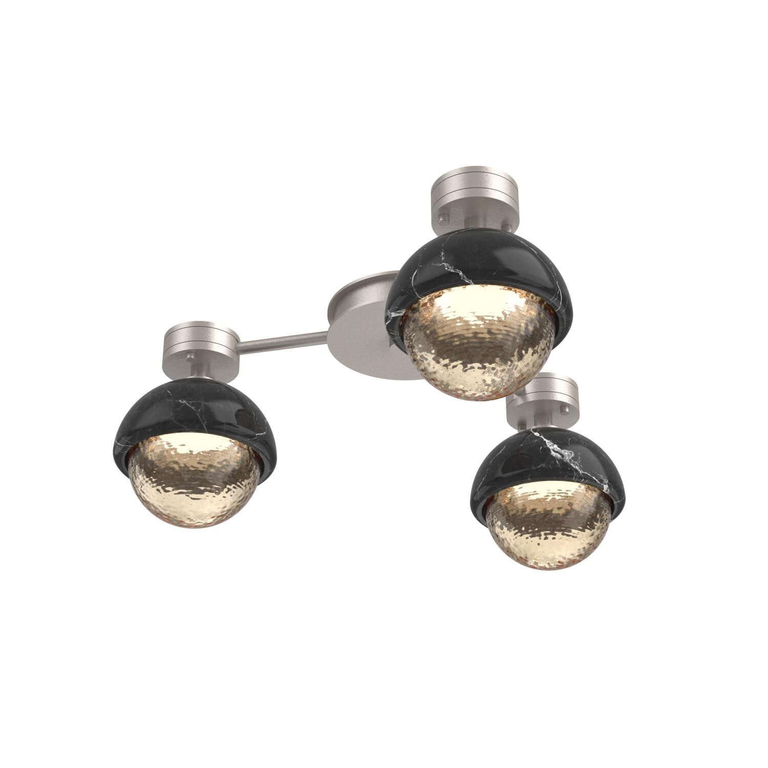 Shown in Beige Silver finish and Amber glass and Black Marble accent