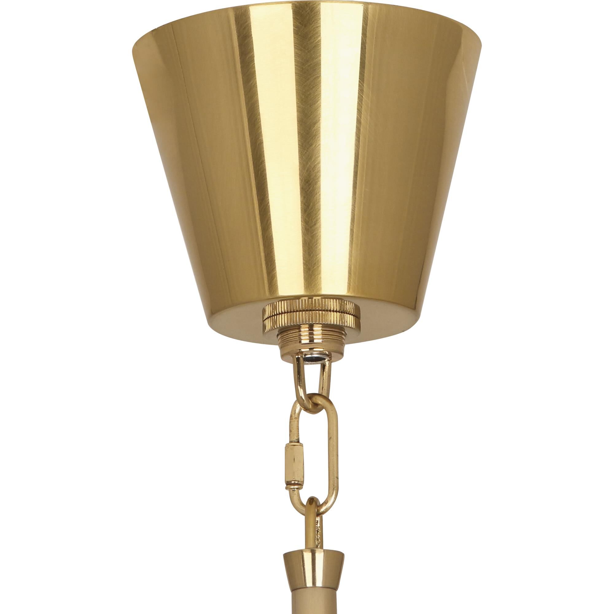 Shown in Modern Brass Finish With Satin White Adjustable Shades finish
