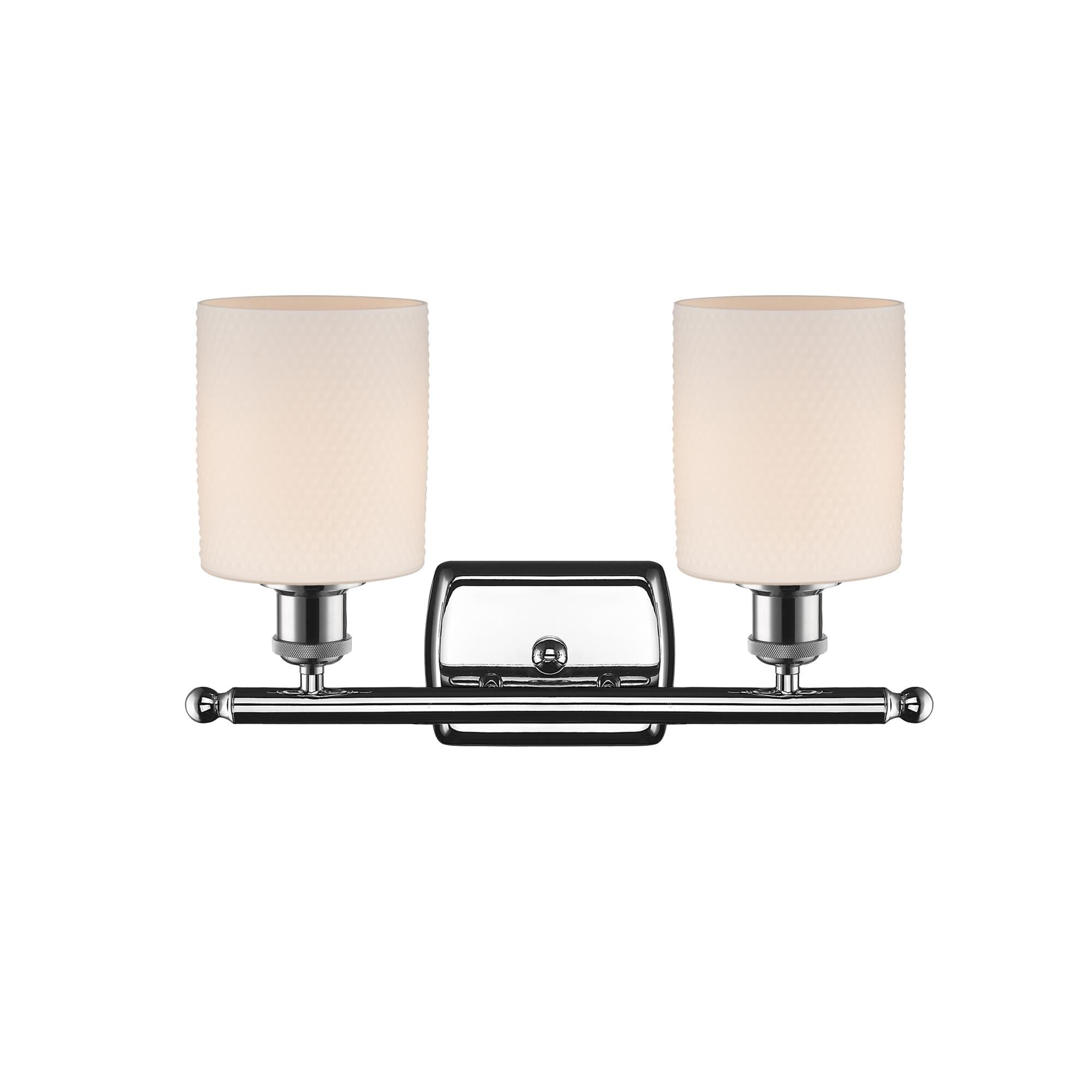 Shown in Polished Chrome finish and Matte White - Drum glass