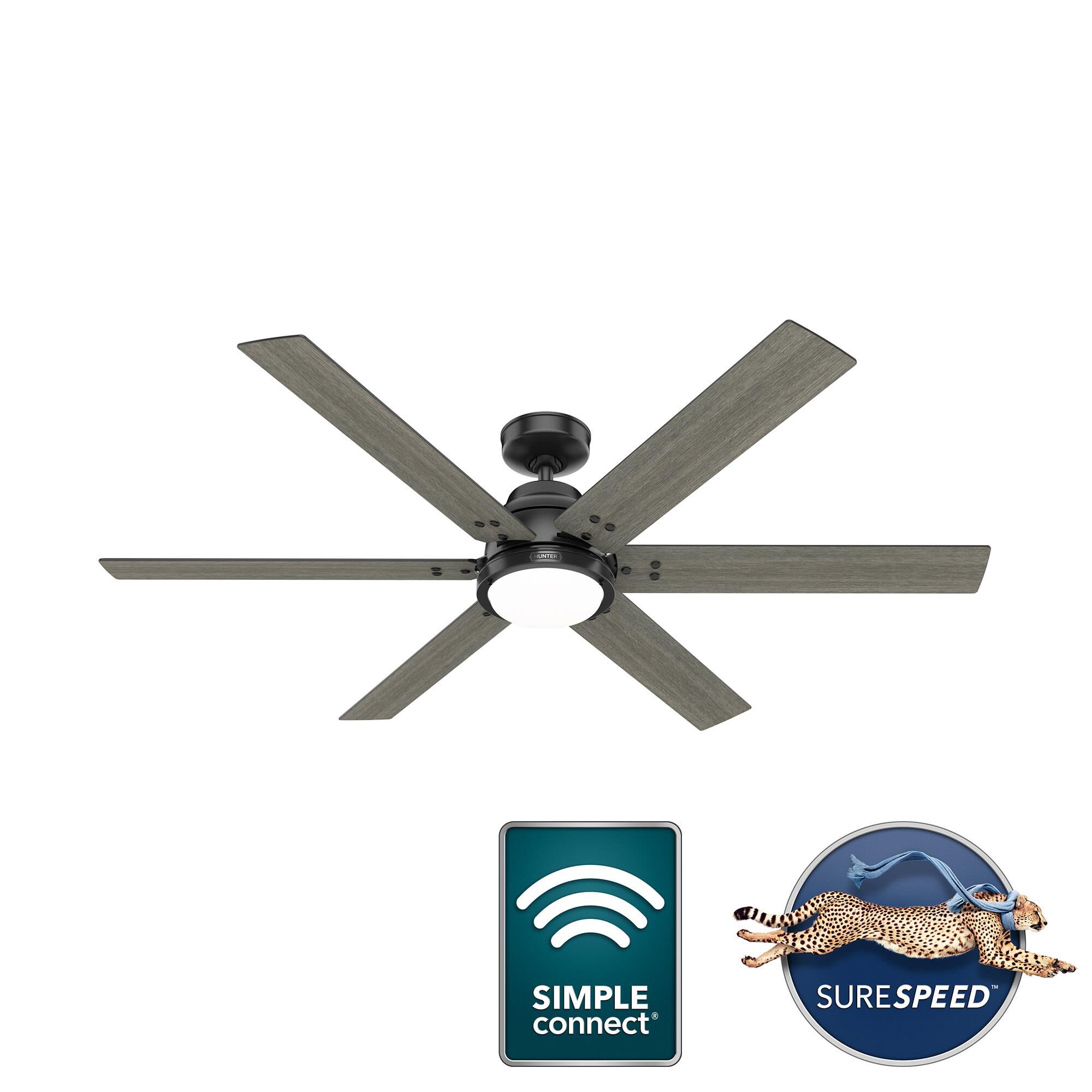 Gravity 60 Inch Ceiling Fan with Light Kit by Hunter Fan