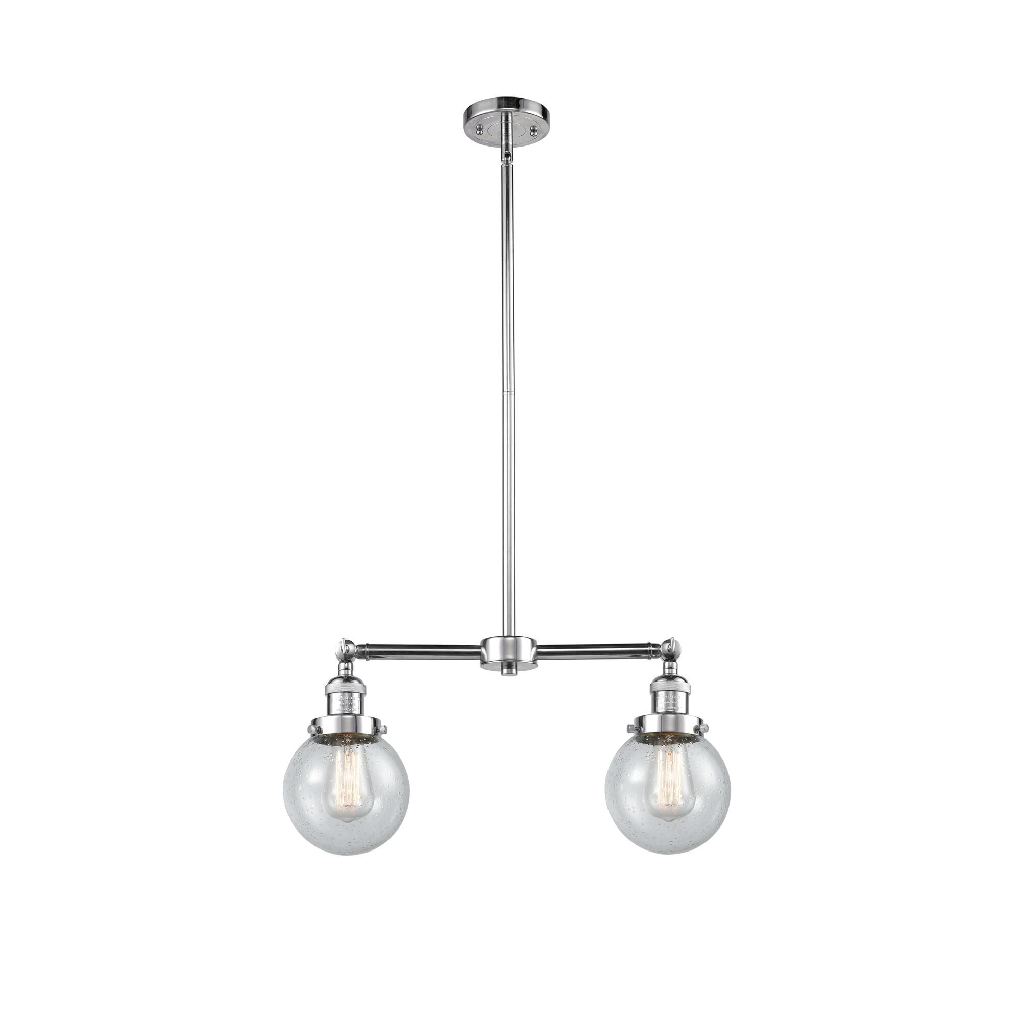 Shown in Polished Chrome finish and Seedy glass